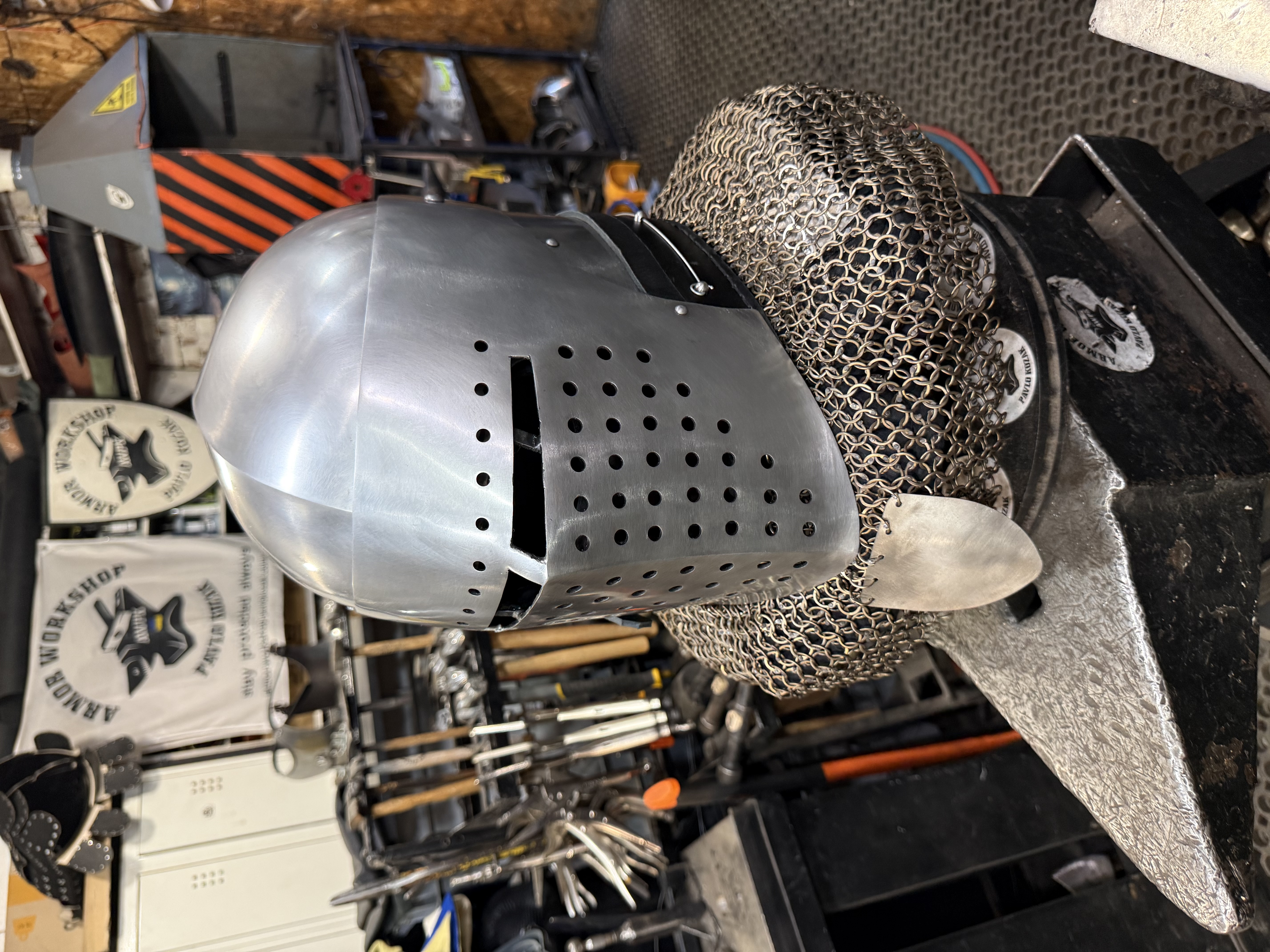 Armor helmet “Spolettos sports” titanium aventail and shield 