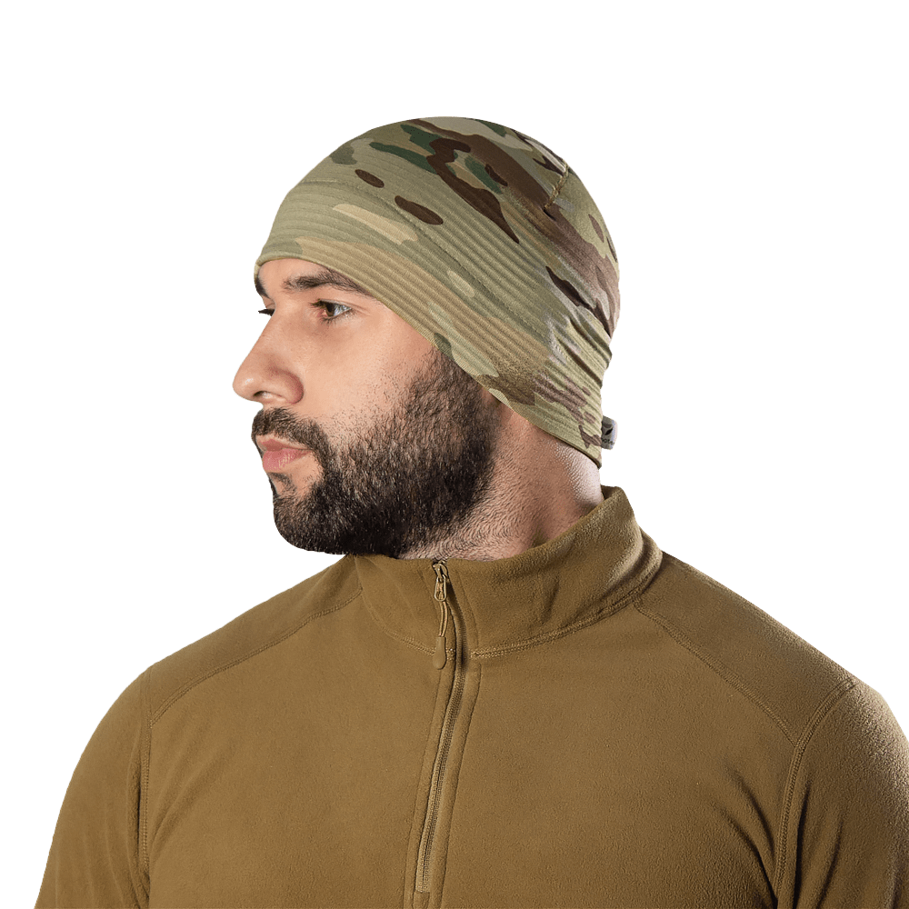 Тепла флісова шапка-підшоломник "Beanie 3.0 Polarheat QS Multicam" від українського бренду "CAMOTEC".