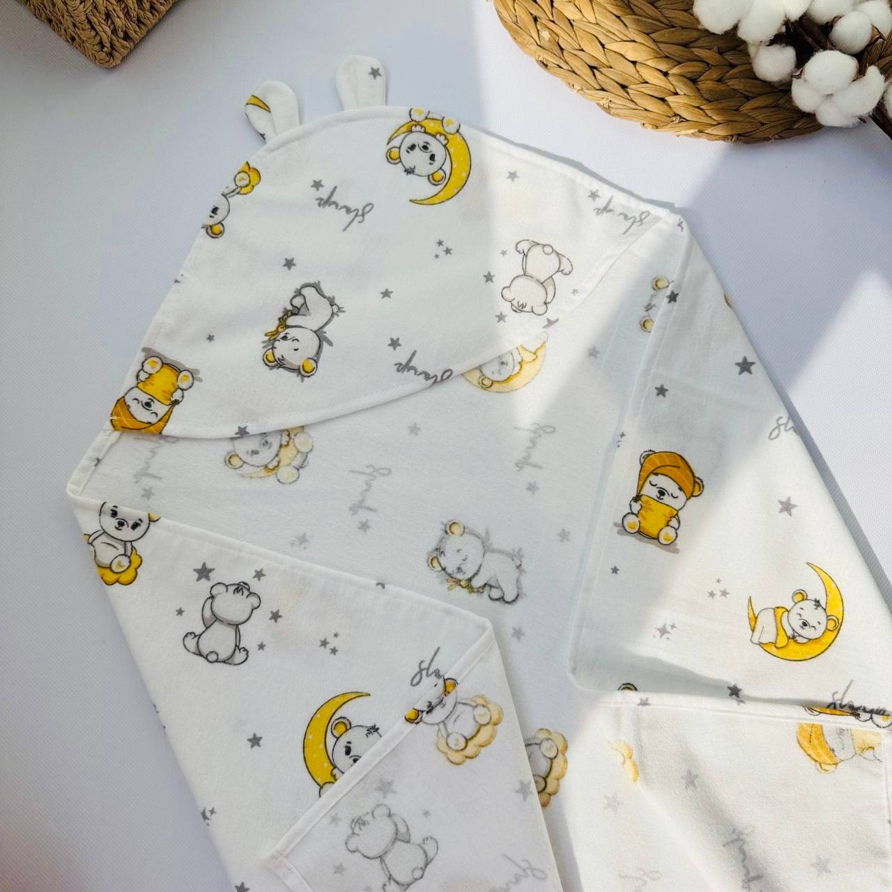 Кутик дитячий новонародженим для/після купання з фланелі 80×80 см