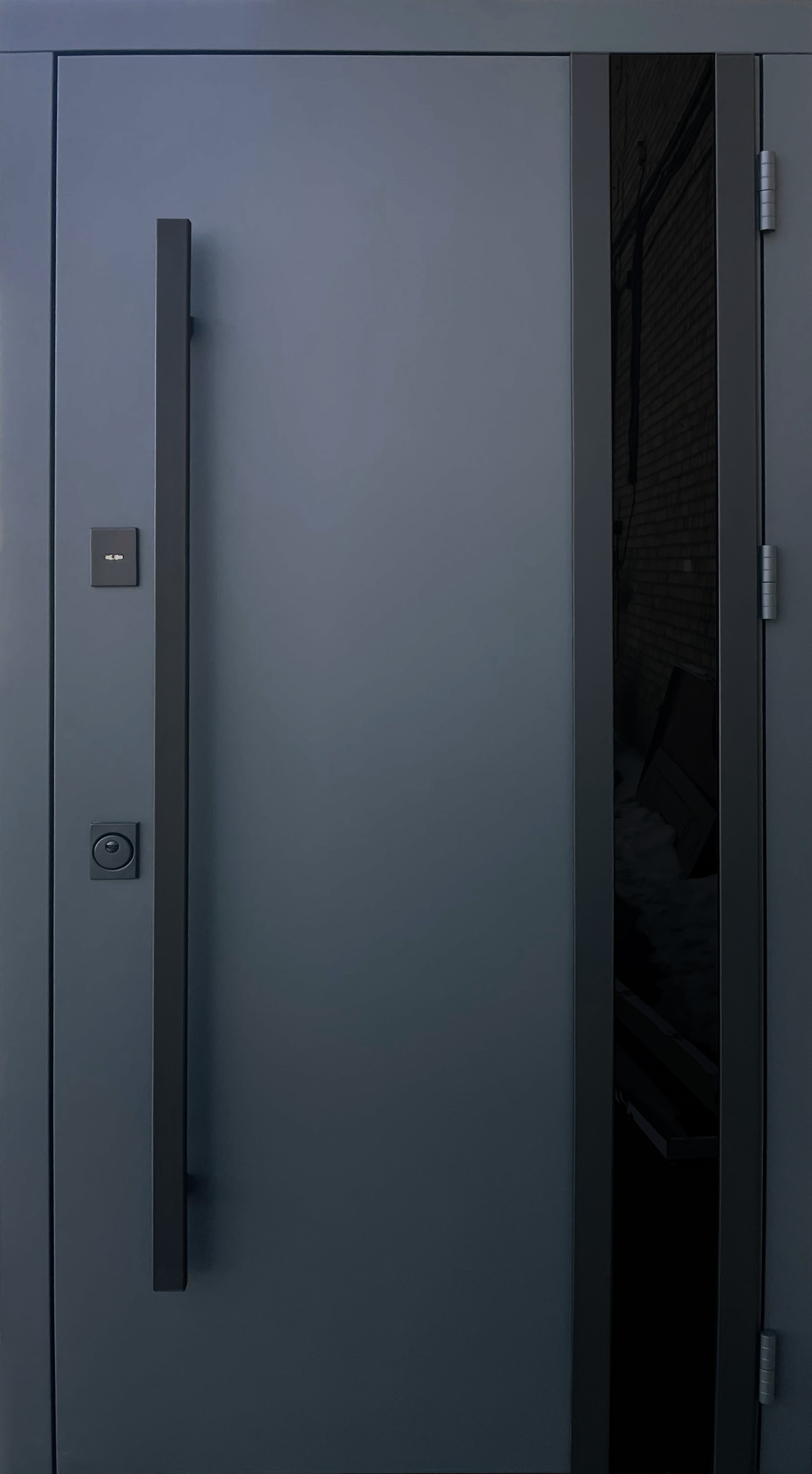 Qdoors Стріт Спейс  RAL7021/біла шагрень 3к Ч/Б ручка 1450