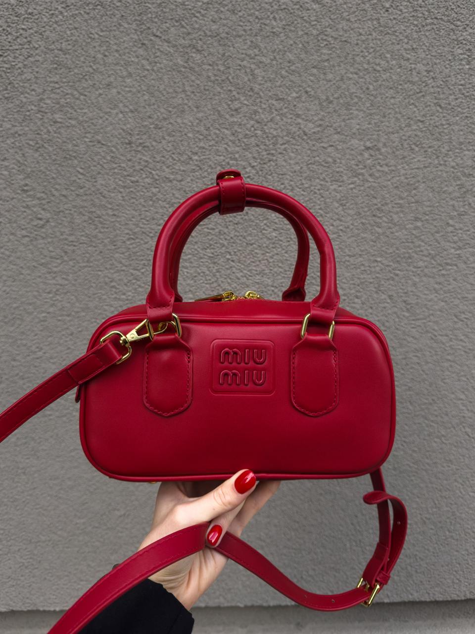 Miu Miu Arcadie Suede Bag Red