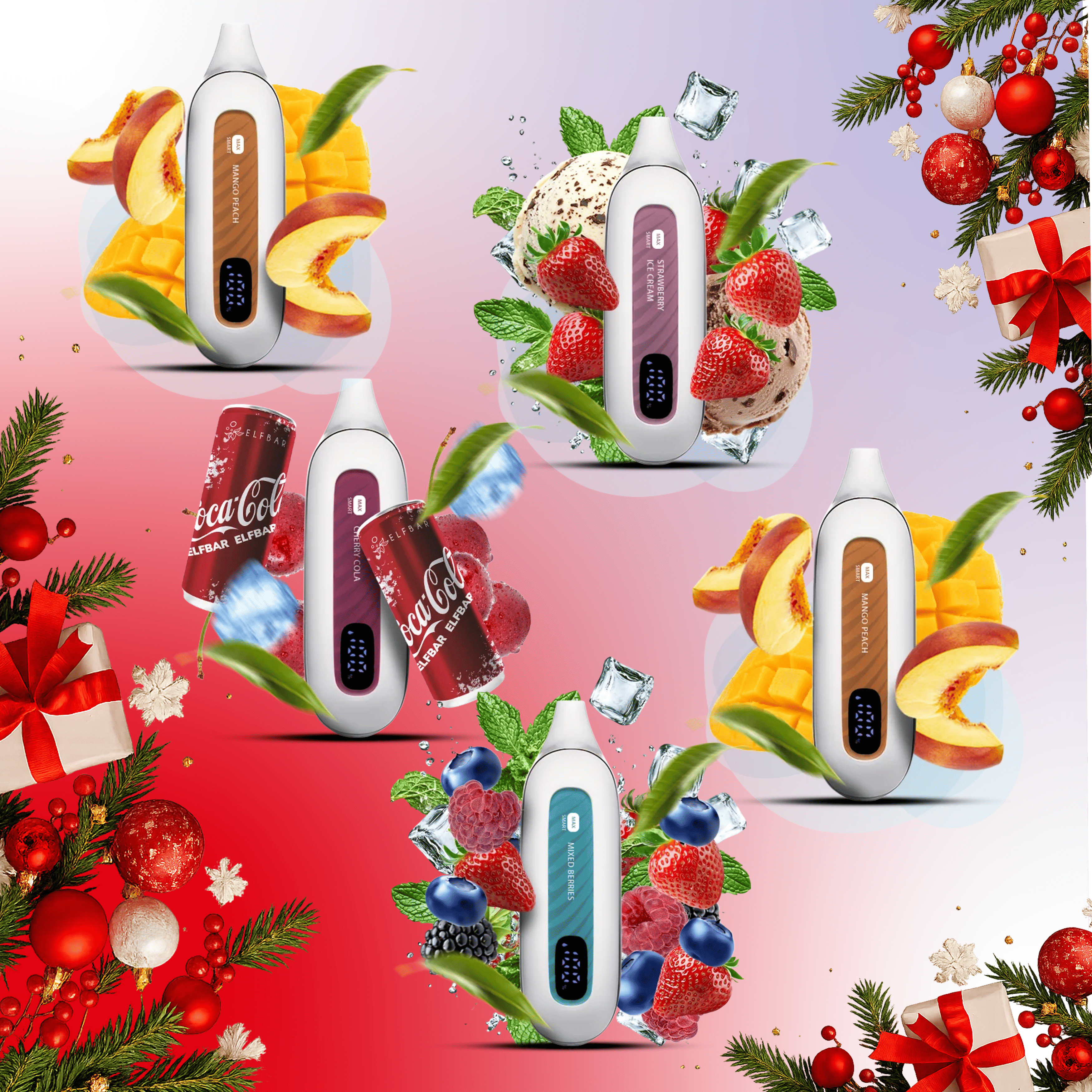 Новорічний Акційний Набір FLONQ MAX SMART 12000 5 шт 🎁🎄