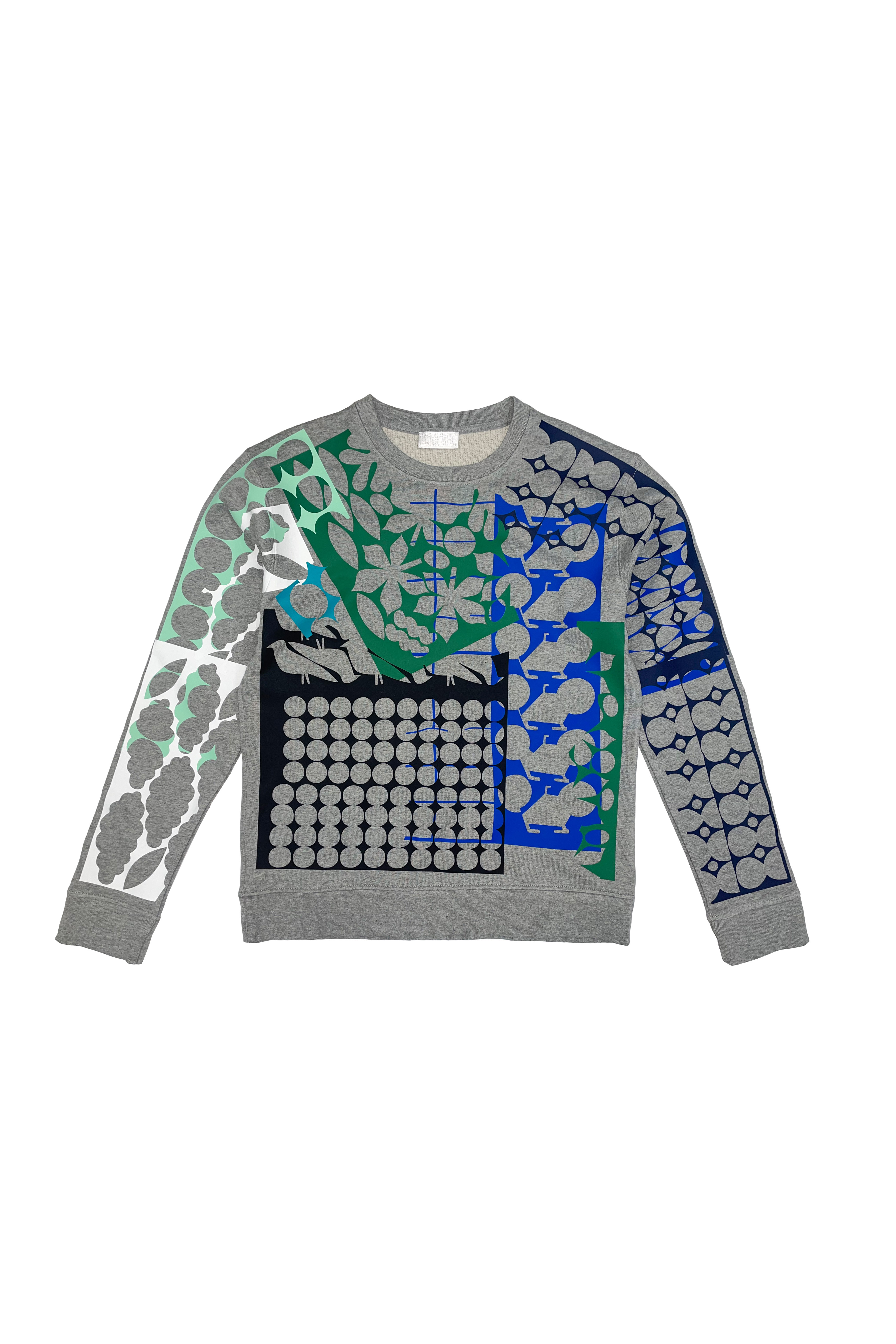 ABSTRACT PRINTED UPCYCLED SWEATSHIRT