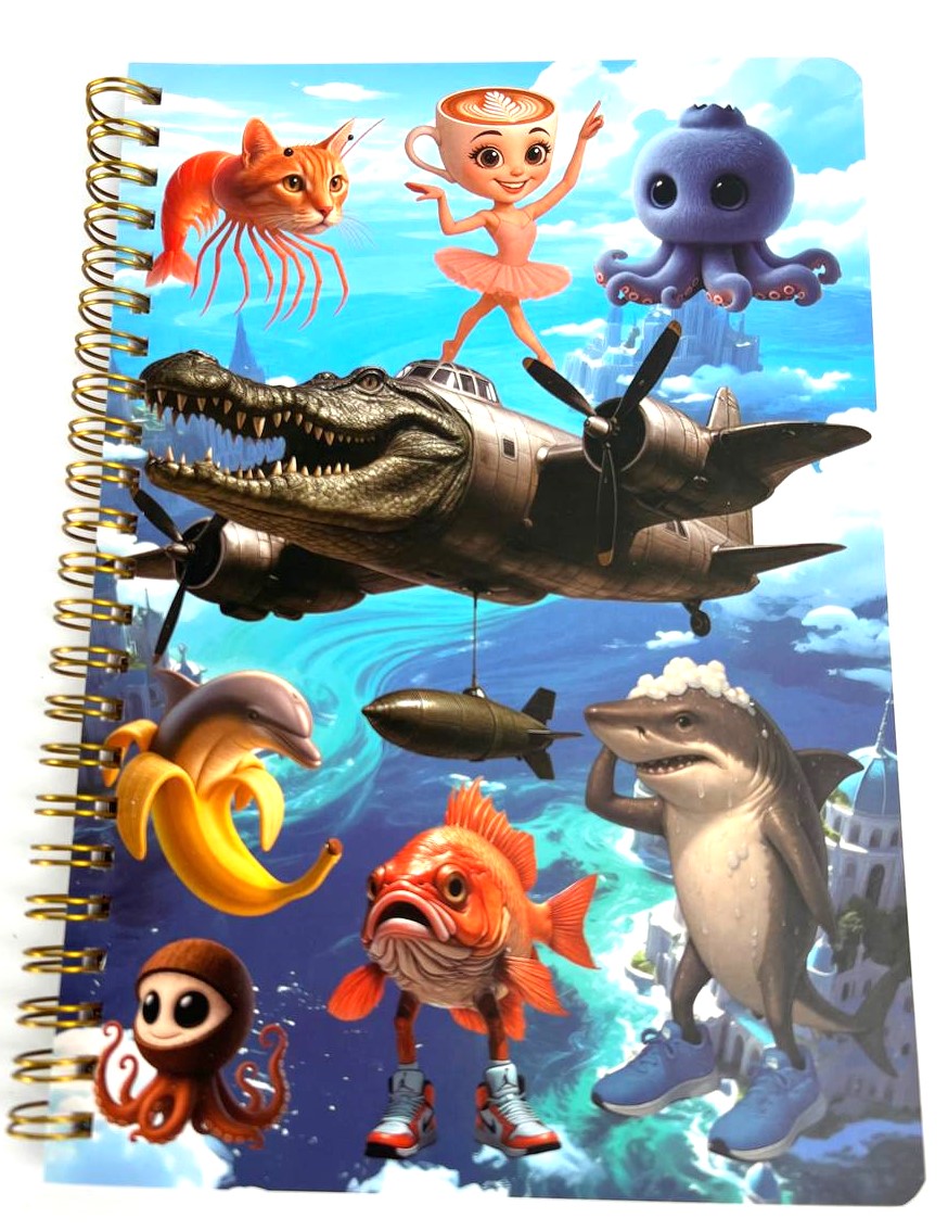 Блокнот Італійські меми, Brainrot, Бомбардіро Крокодило