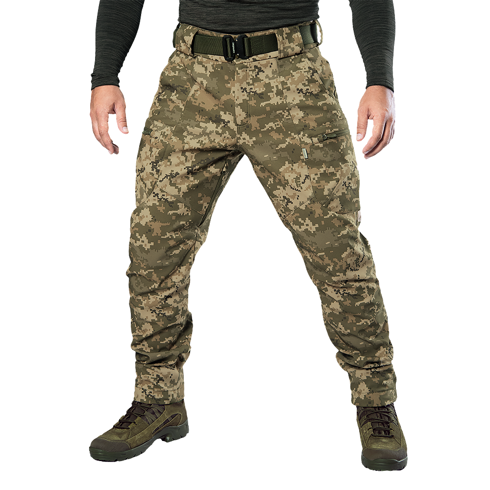 Утеплені мембранні софт-шелл штани "SoftShell Vent 3.0 Піксель" від українського бренду "CAMOTEC".