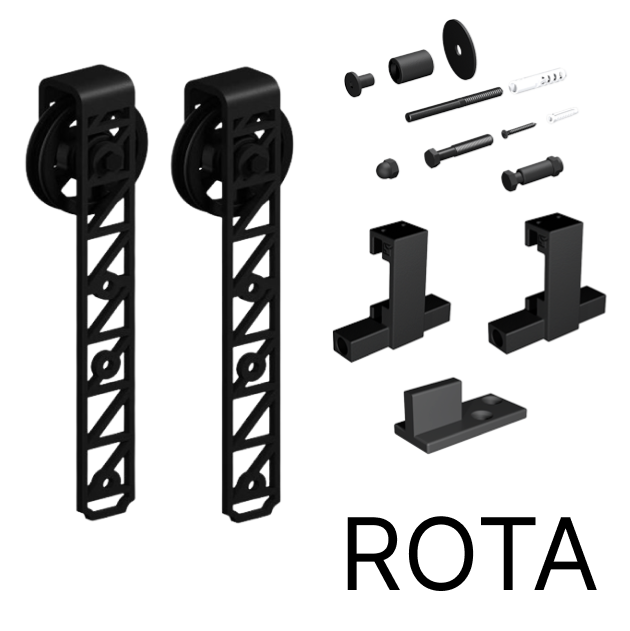 Комплект роликів Mantion ROC Design ROTA для розсувних систем, чорний матовий