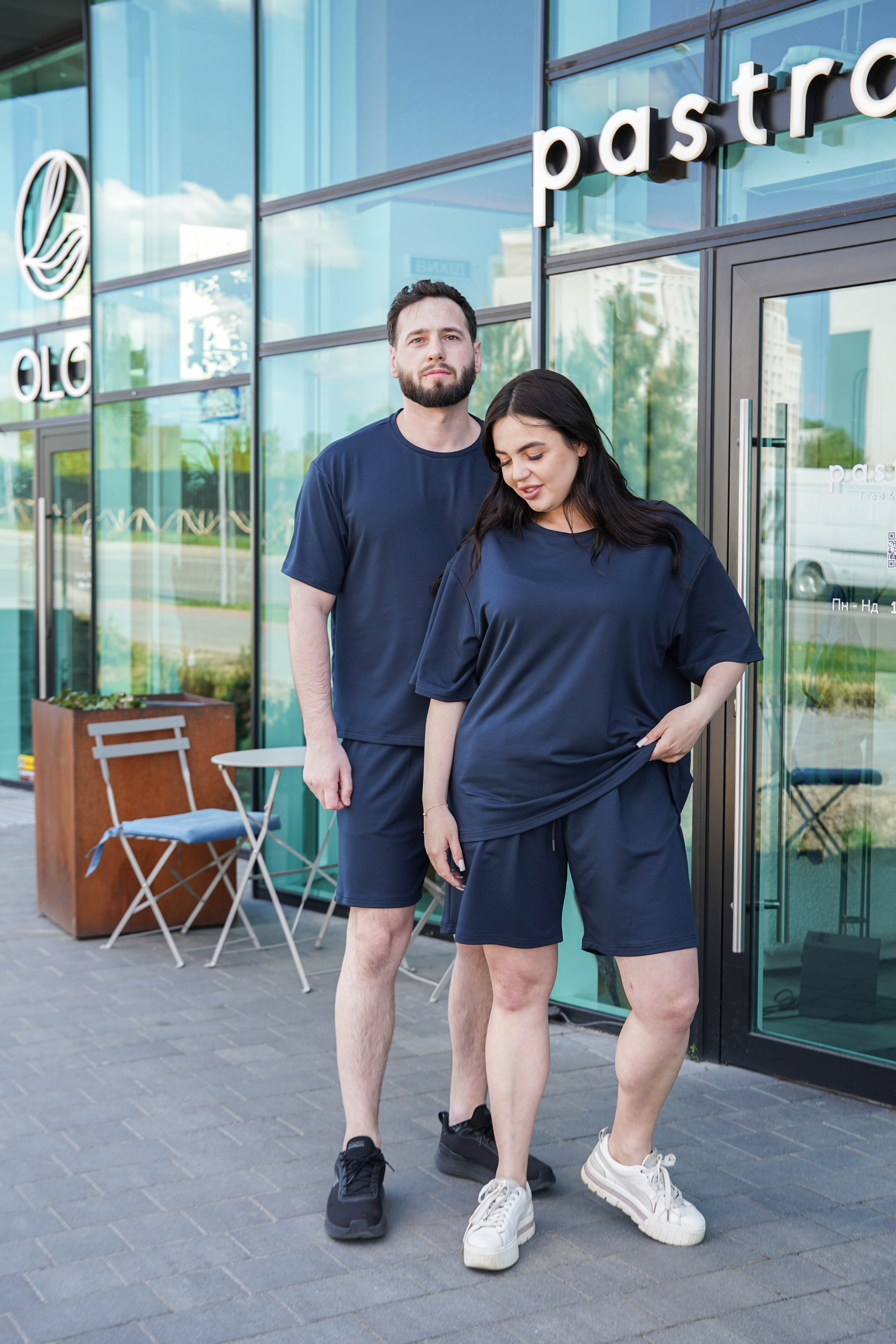 Костюм шорти та футболка RELAX -Темно-синій Розміри від S до 7XL