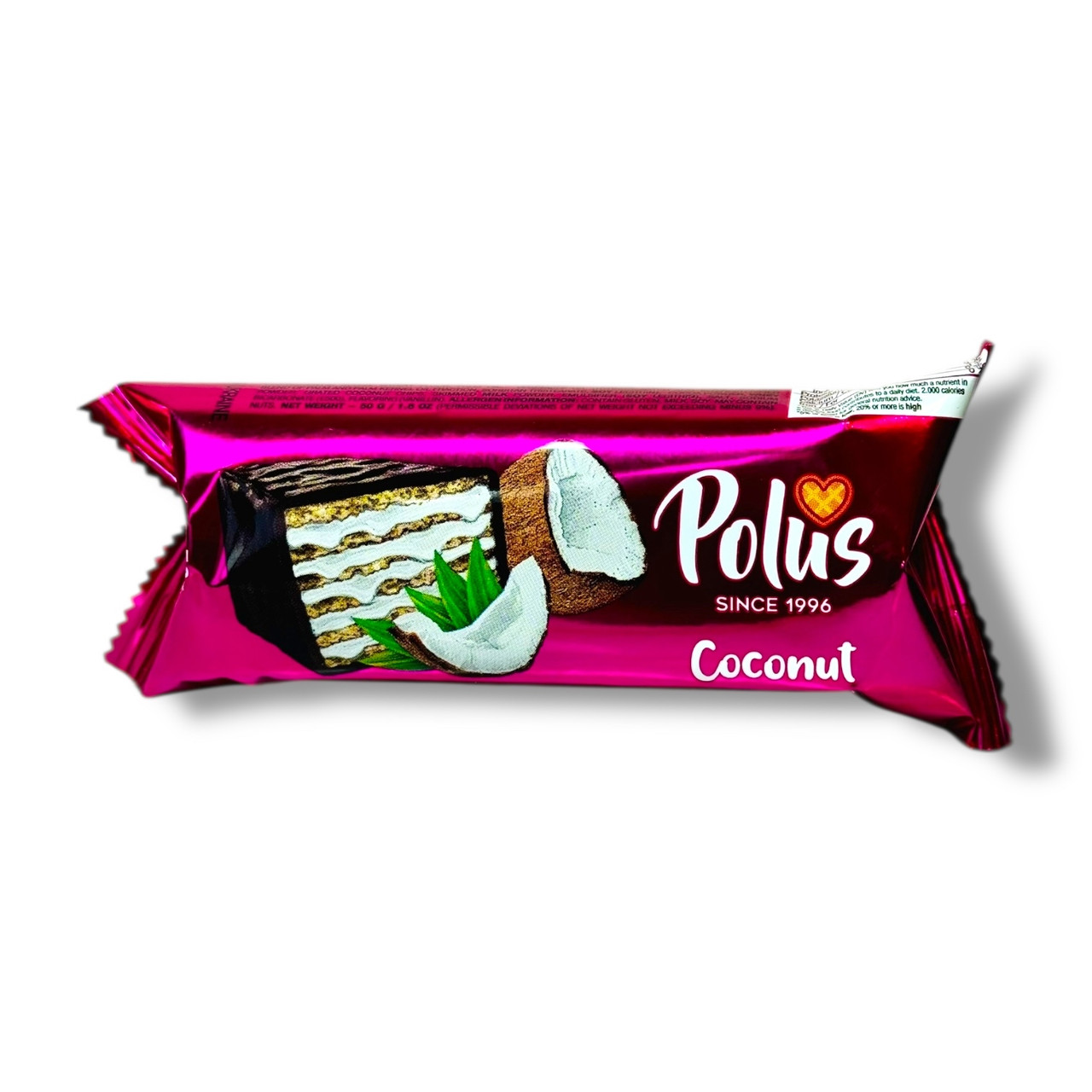 Батончик шоколадно-вафельний Polus кокос 50 г