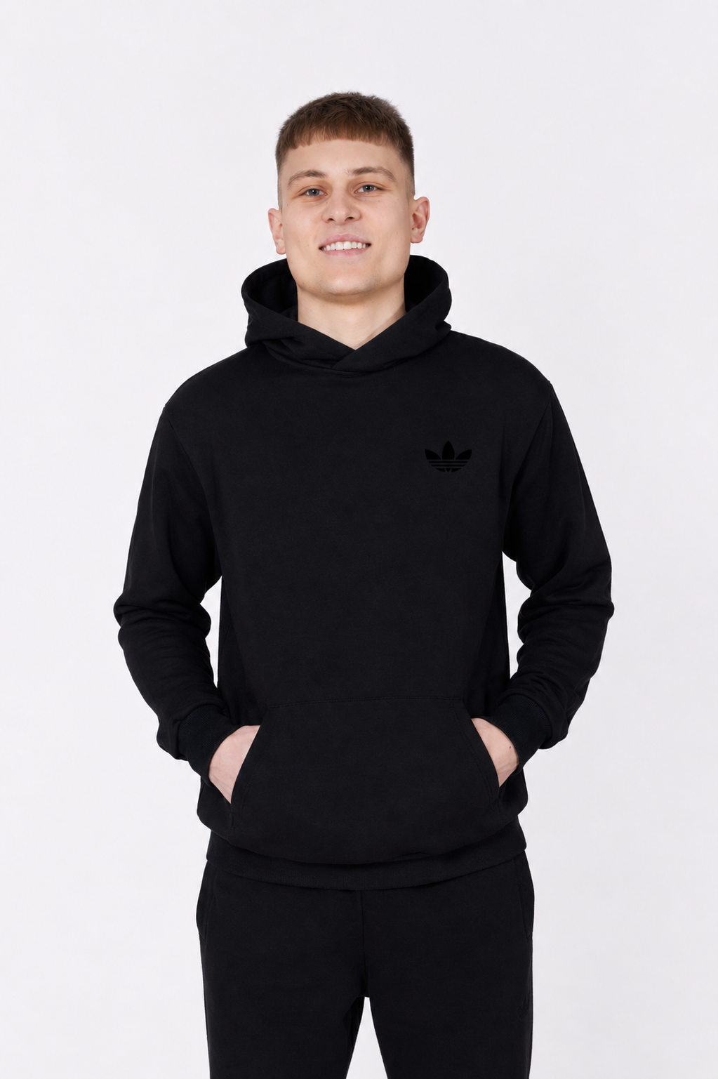 Костюм Чоловічий Adidas - Адідас (Копія) з Двунитки, Чорний