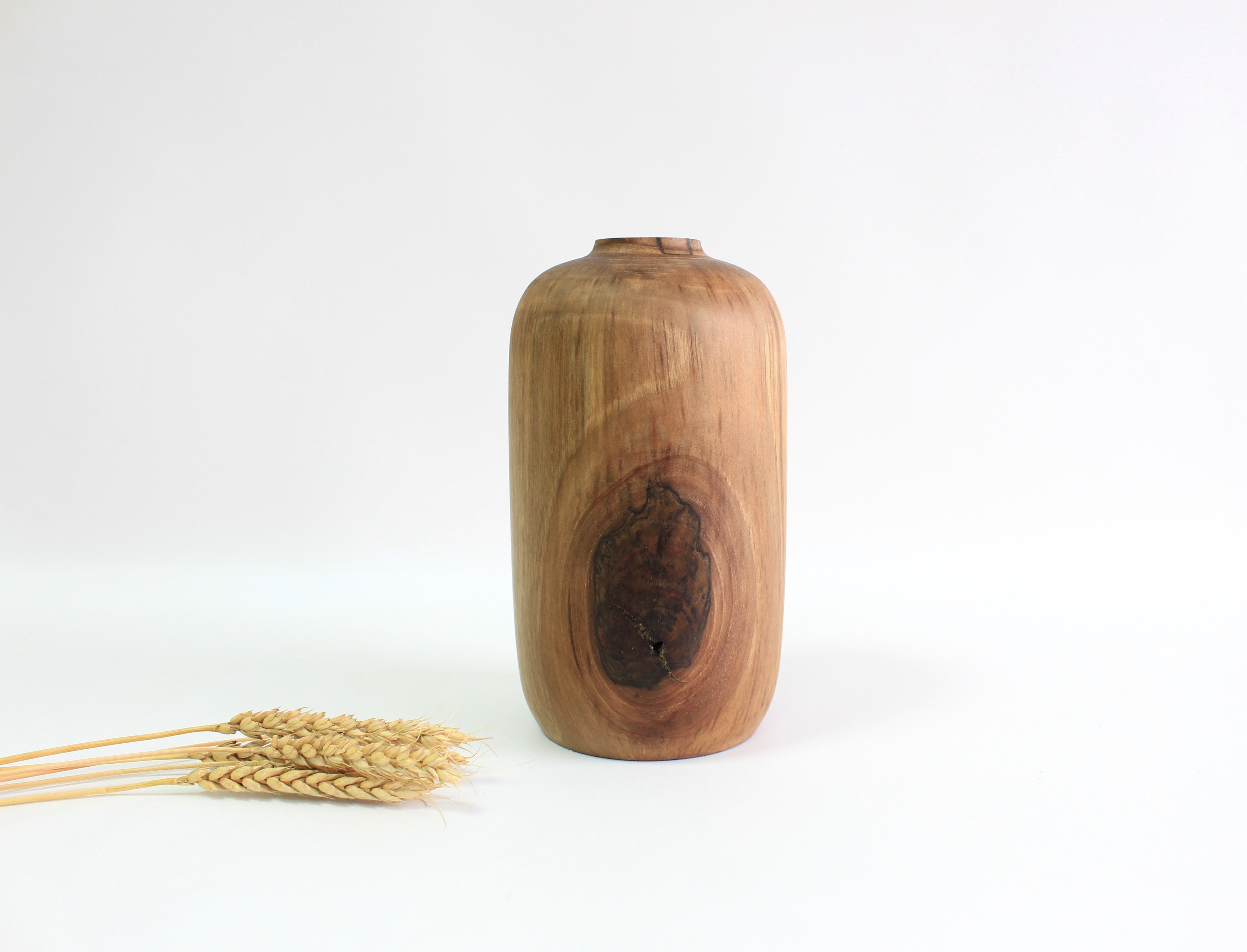 Decorative vase handmade, wooden ikebana vase for dried flower
