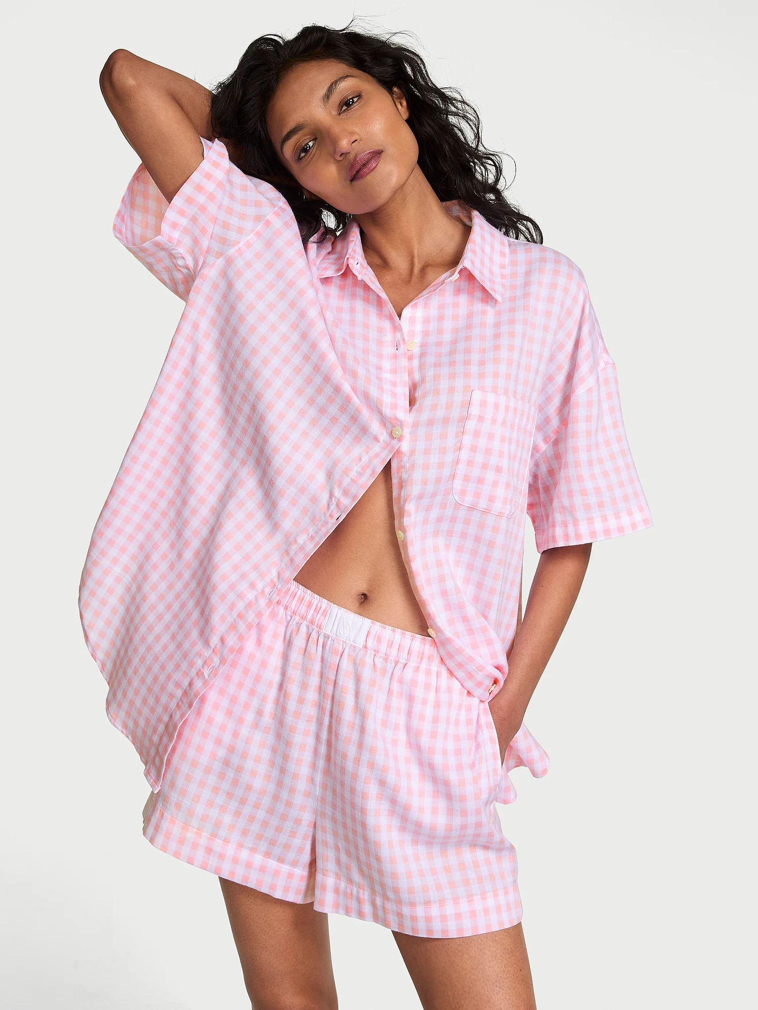 Котонова піжама Modal-Cotton Striped Short Pajama Set