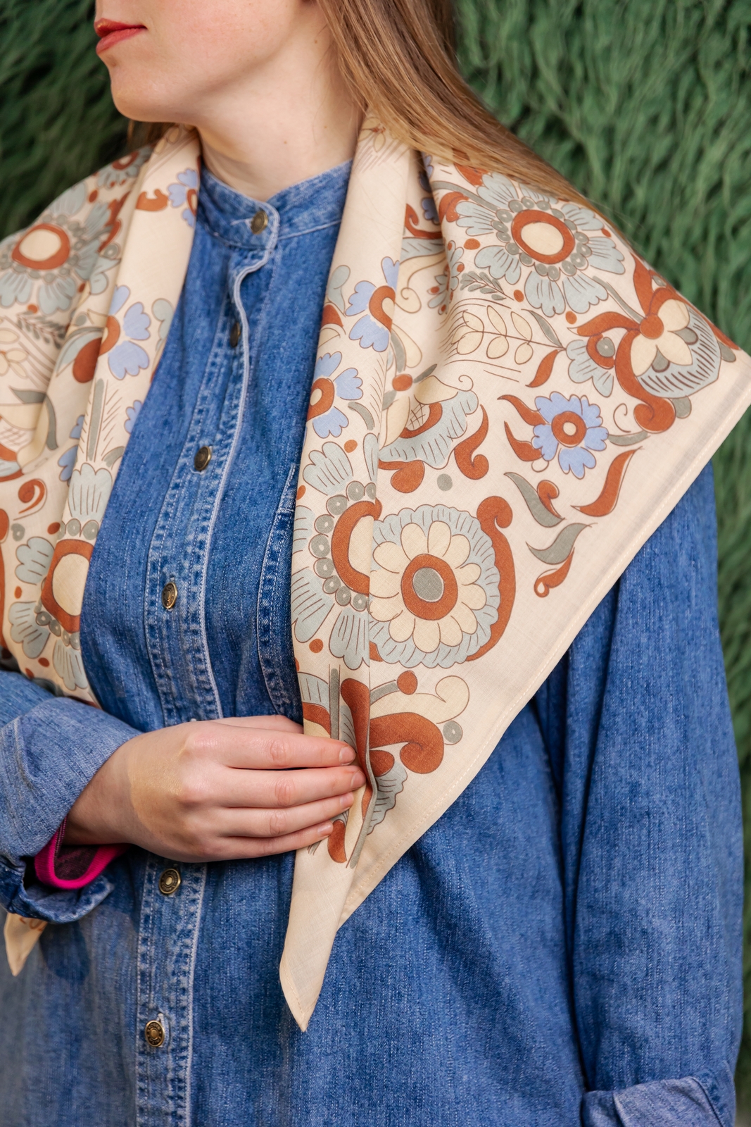 Хустка з колосками, 90*90 см