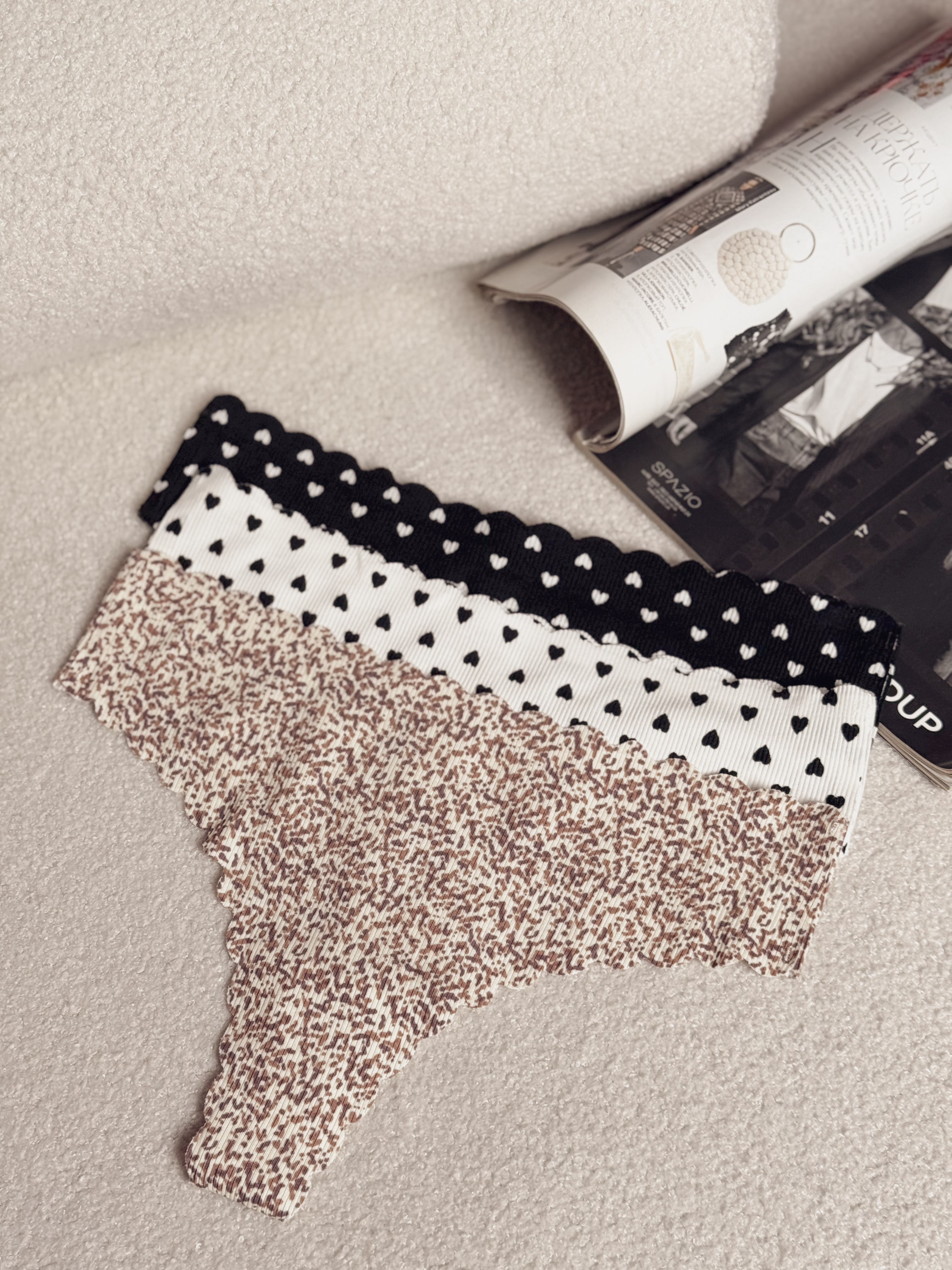 Трусики стрінги бавовняні в рубчик