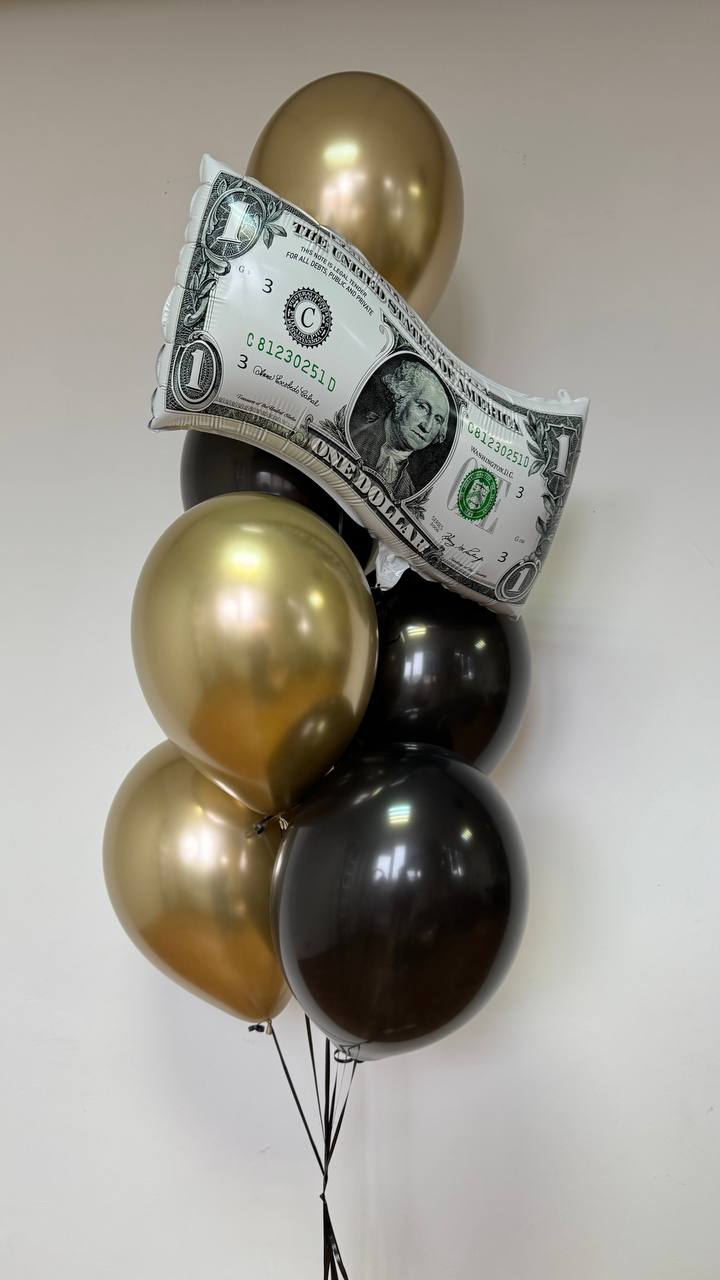Набір кульки чорні, хром-золото, долар
