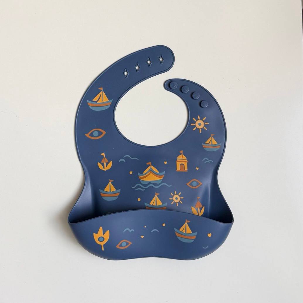 Дитячий силіконовий нагрудник Човники