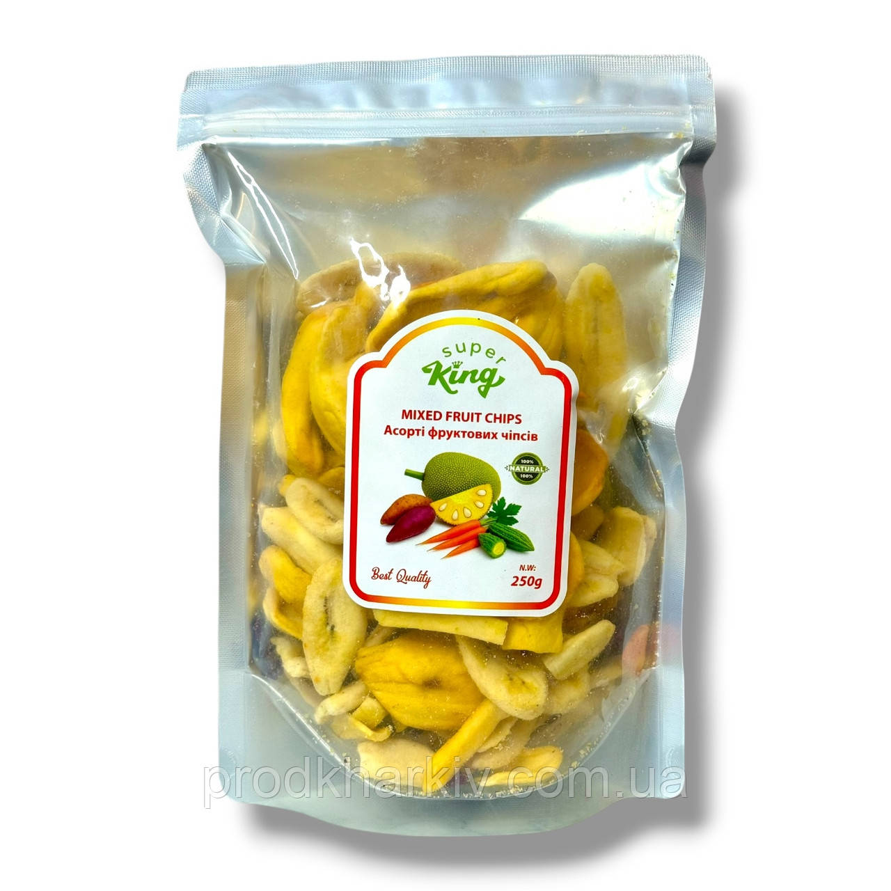 Асорті фруктових чипсів Super King (мікс екзотичних фруктів), 250 г