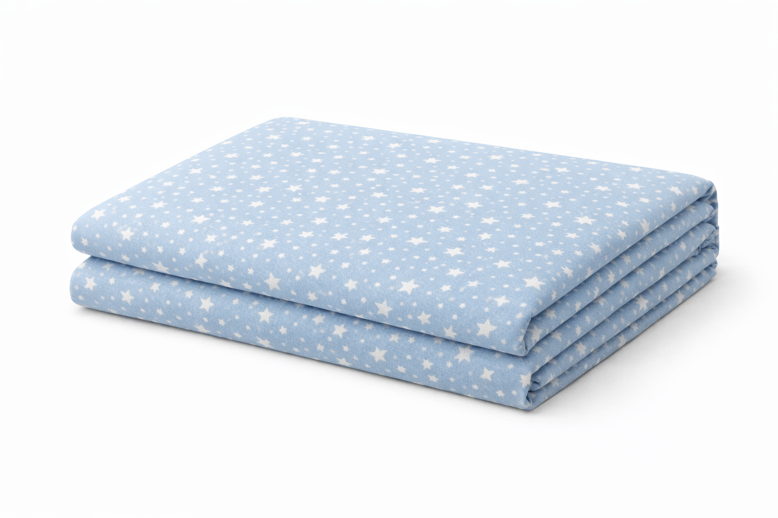 Простирадло ранфорс принт без гумки "Білі зірки на блакитному"