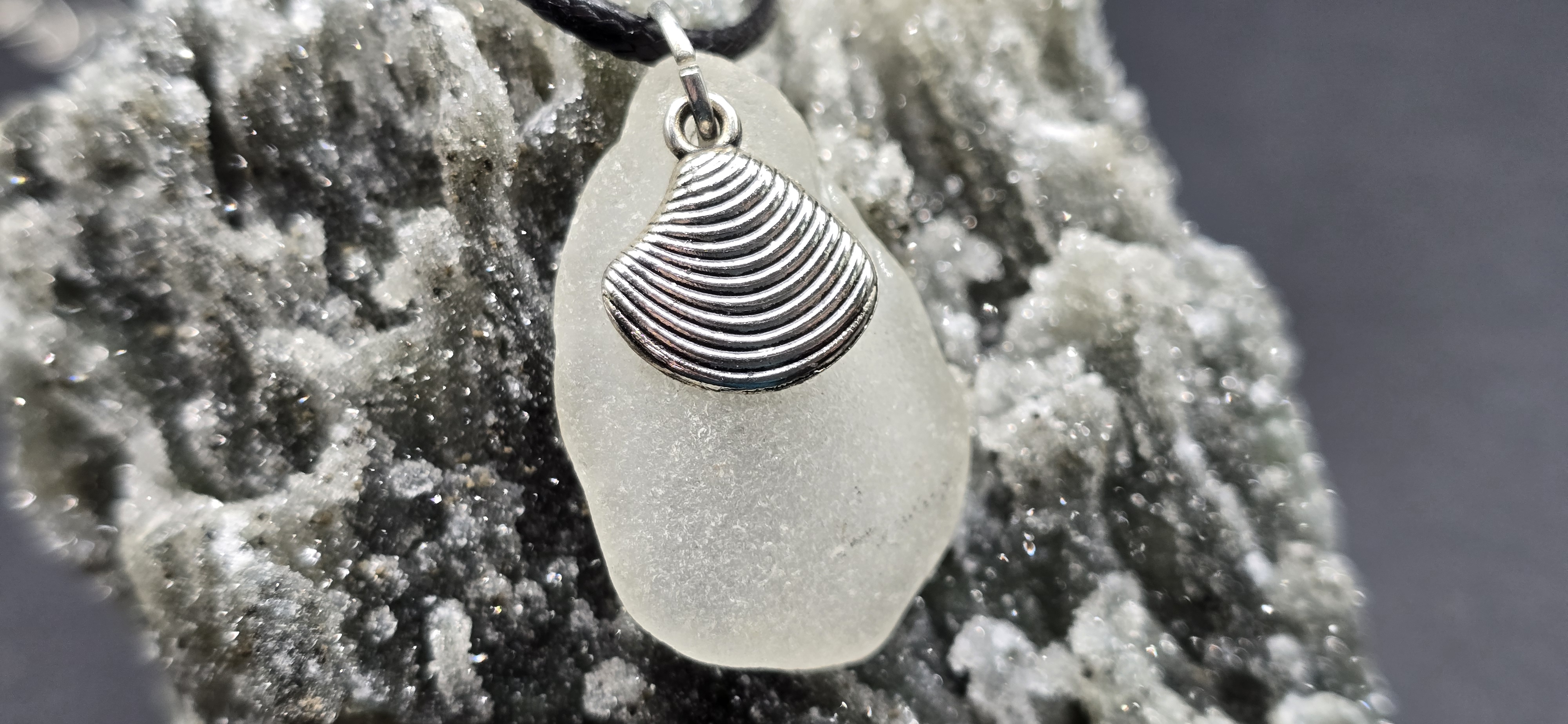 Clam Sea Glass Necklace 