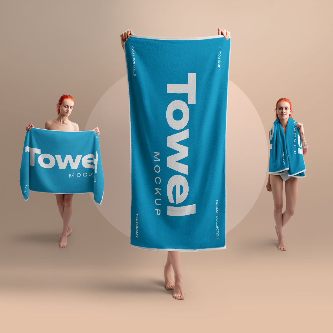 7 Mockup of a Large Bath / Beach Towel
