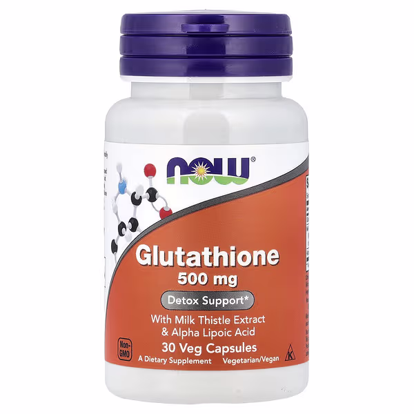 NOW Foods, Glutathione With Milk Thistle Extract & Alpha-lipoic Acid, 30 Veg Capsules