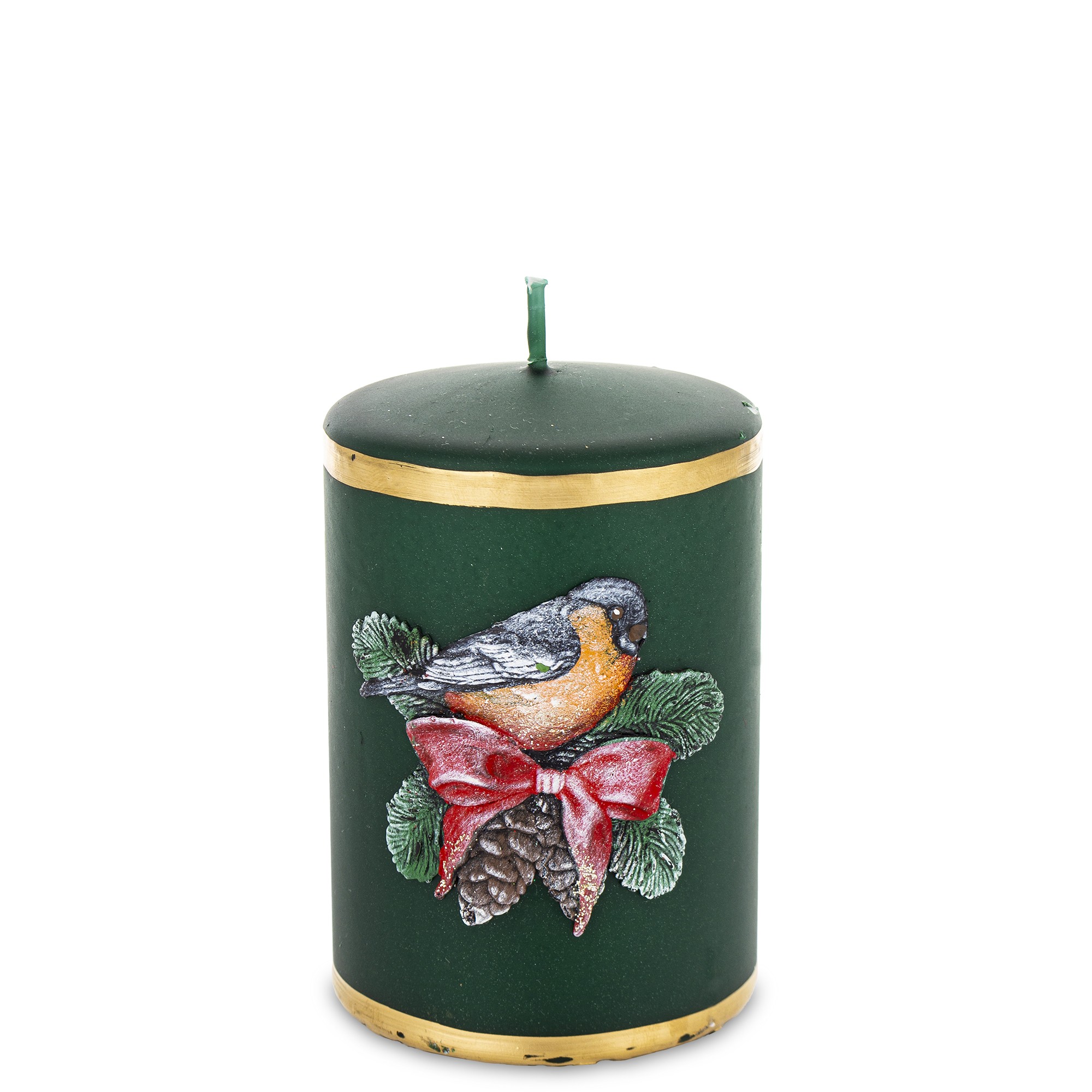 Зелена свічка Winter Bird Cylinder Small, Medium