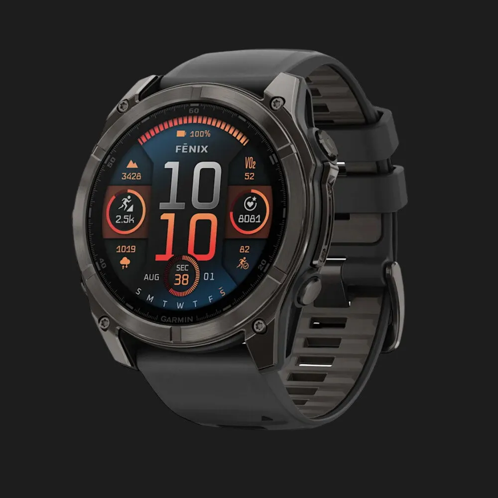 Оригінальний GPS-годинник "GARMIN FENIX 8 AMOLED SAPPHIRE CARBON DLC TITANIUM" від преміум бренду "GARMIN".