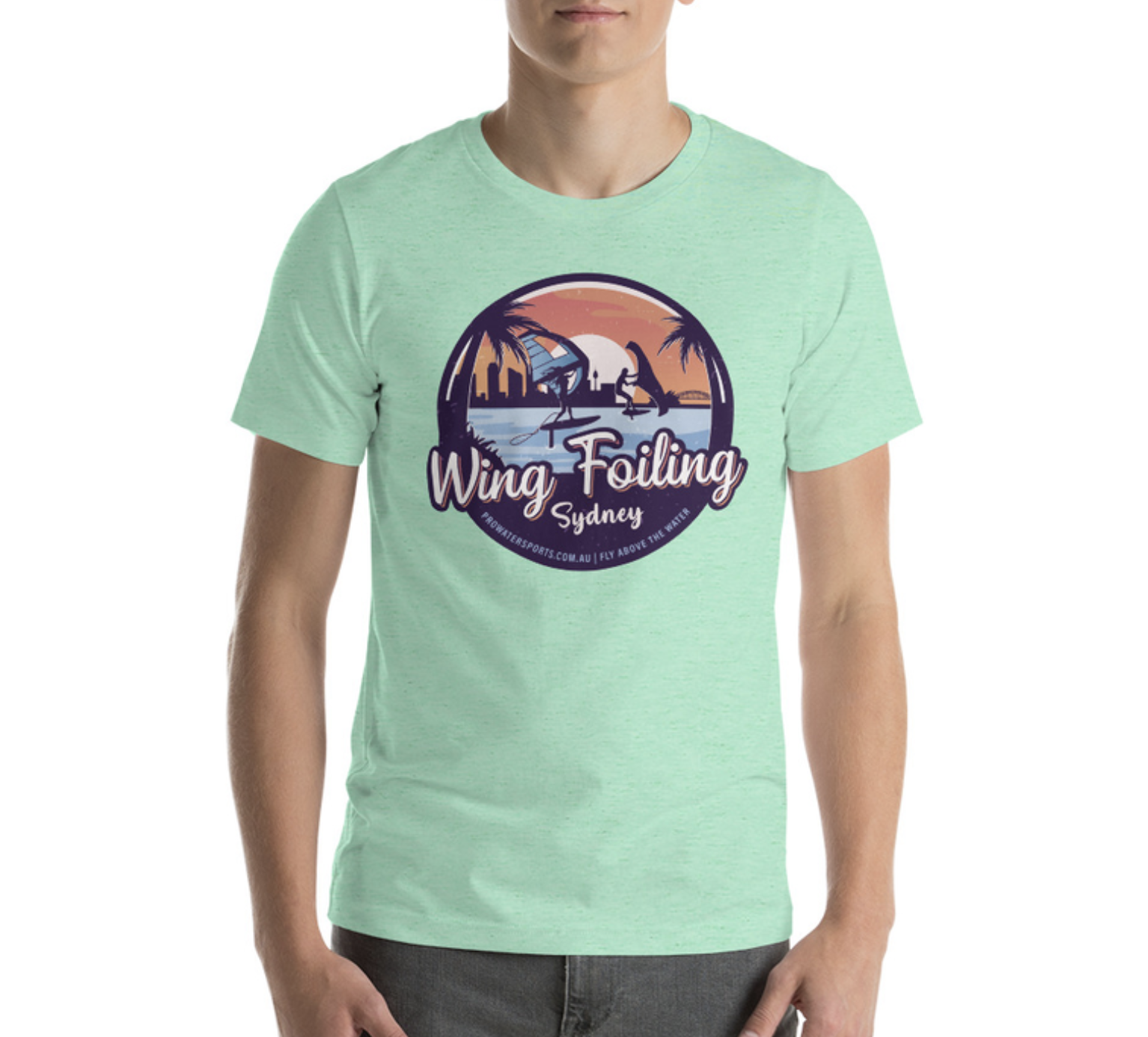 Sydney Wingfoiler Team Shirt, Heather Mint