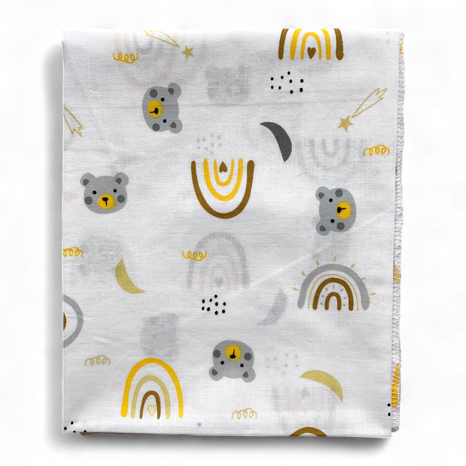 Пелюшка бавовняна 110 х 90 см Веселка жовта і ведмедик