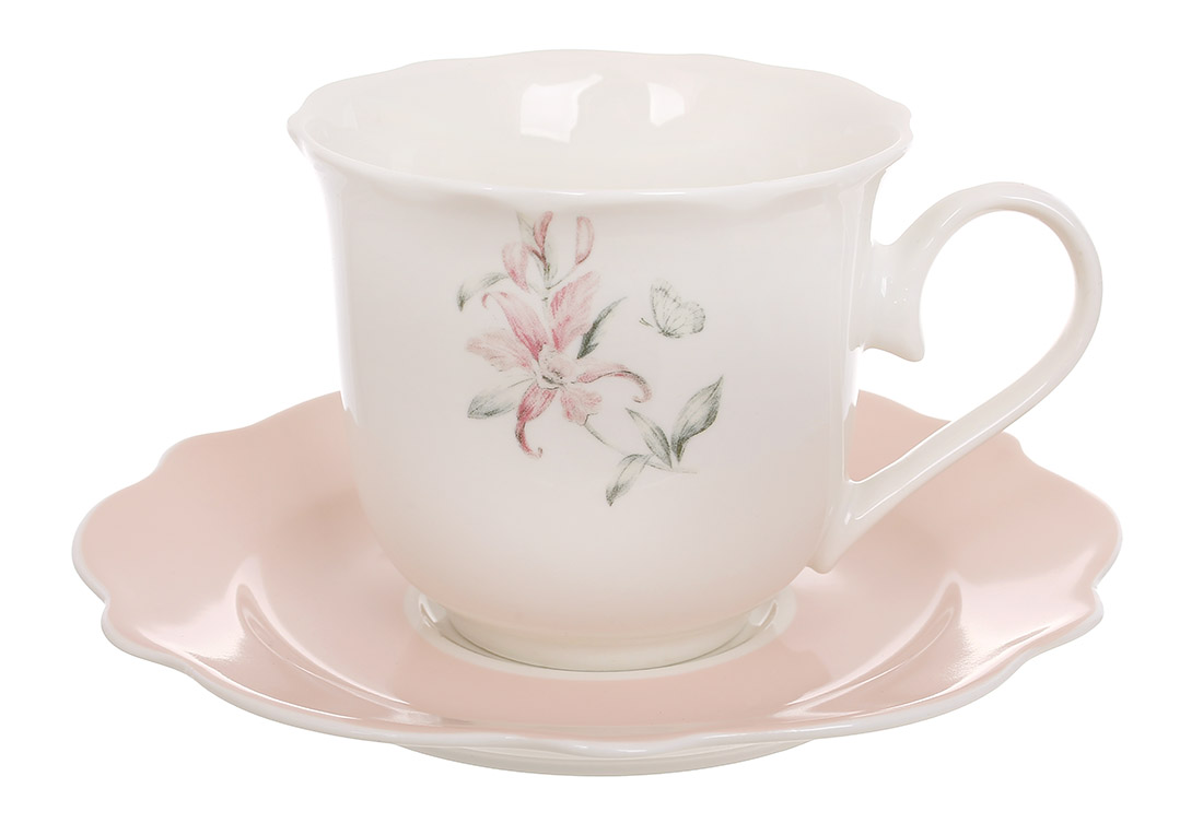 Pink Orchid Чашка з блюдцем порцелянові