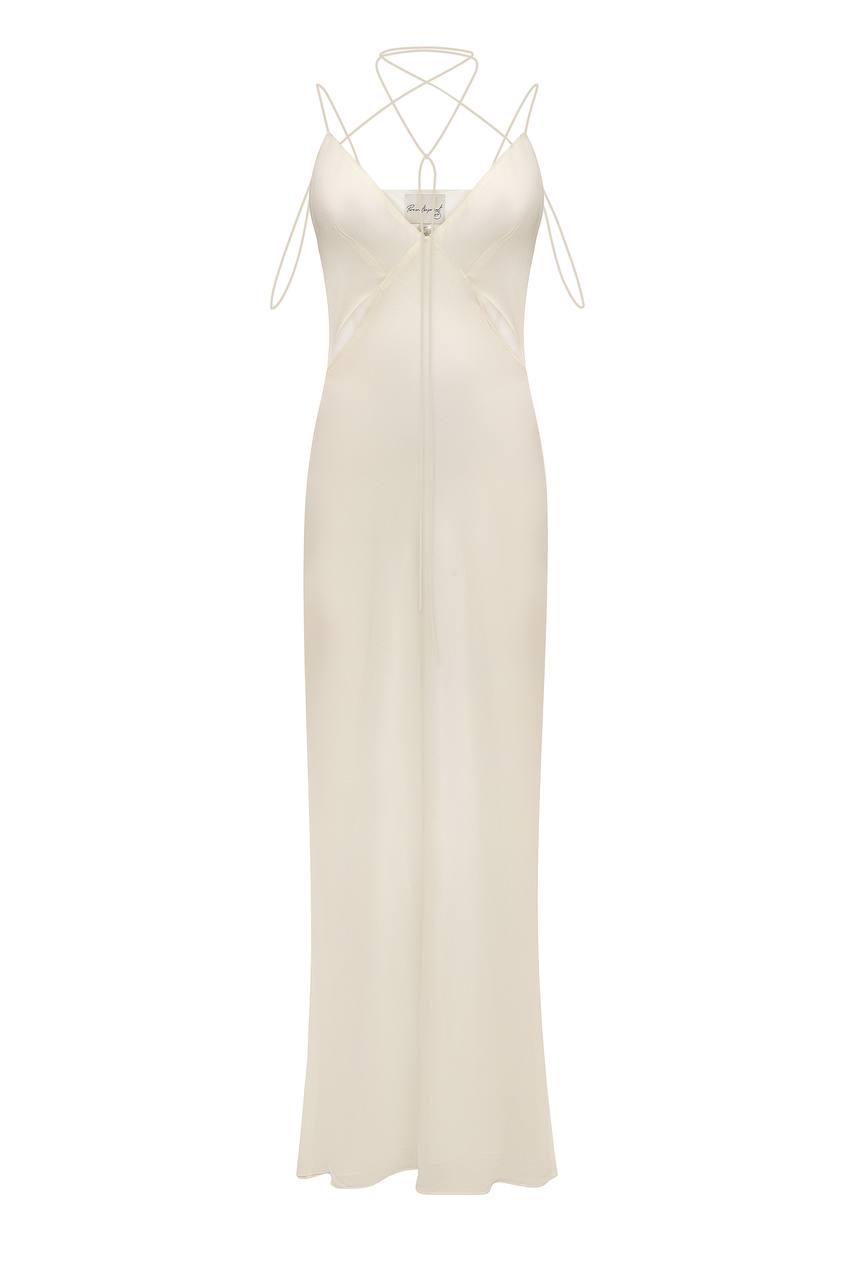 Double-Layer Viscose Dress with Cut-Outs