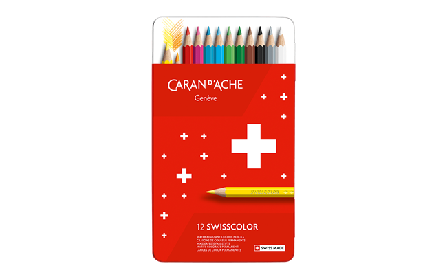 Коробка з 12 перманентними кольорами SWISSCOLOR