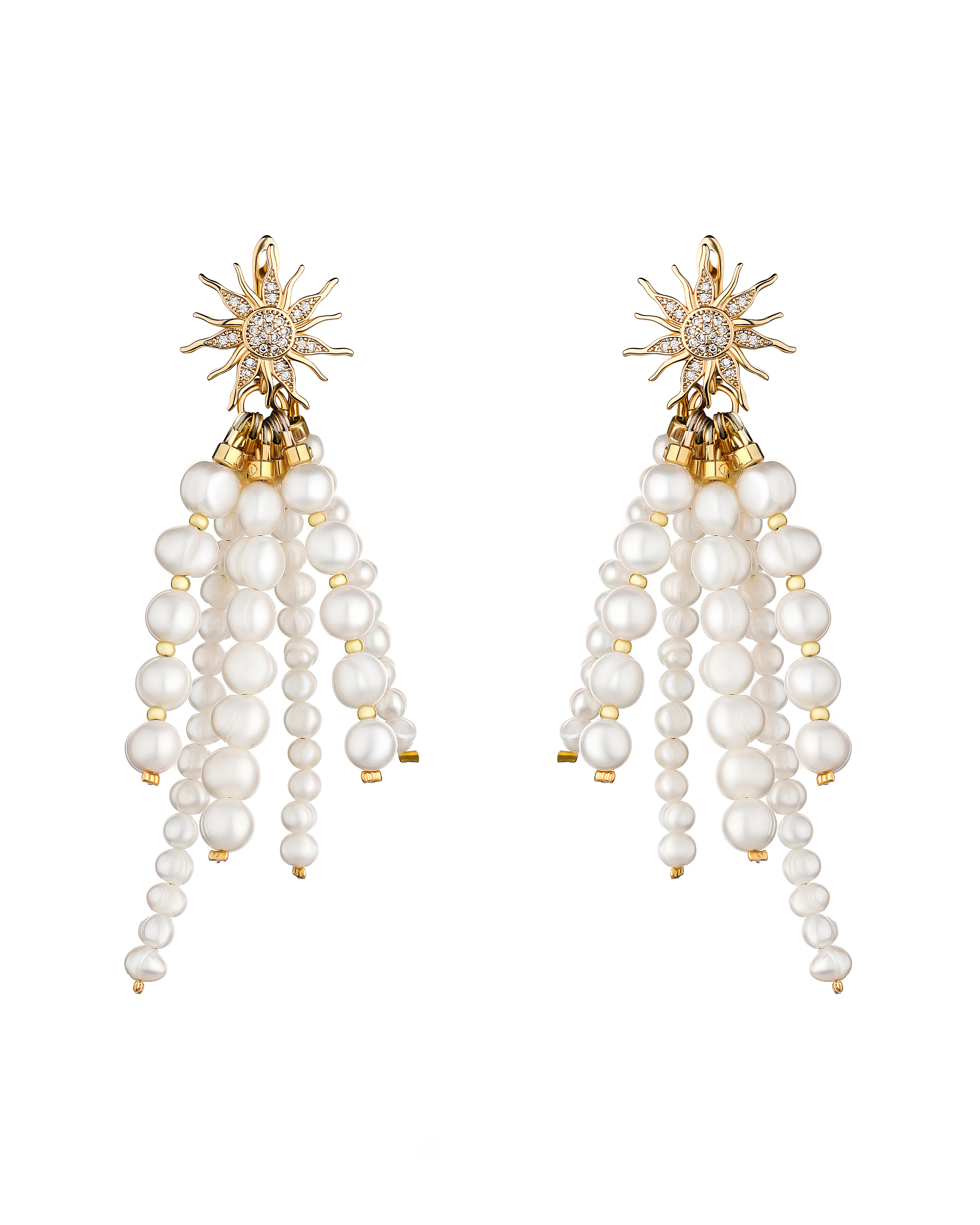 Sunflower earrings gold