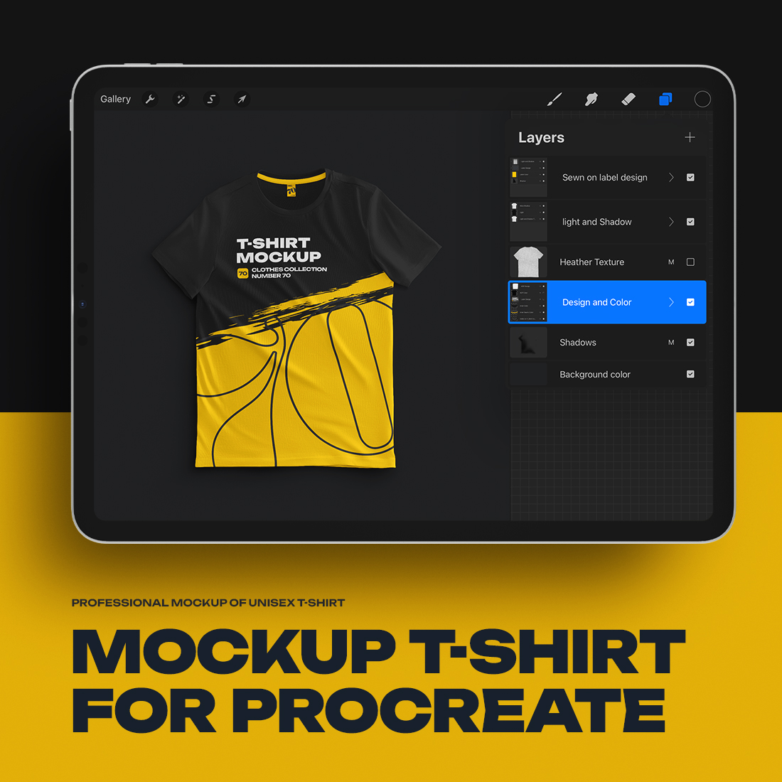 7 Mockups Classic Unisex T-Shirt for Procreate