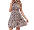 Summer Printed Halter Neck Short Dress | Summer Vacation Outfits