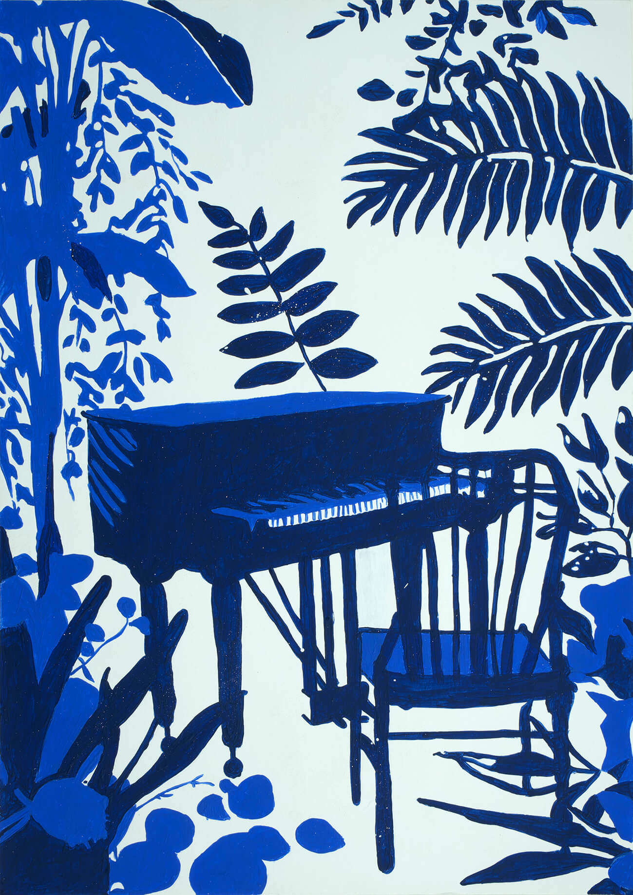 Lessons in the garden III, 42x30 cm original acrylic painting on paper