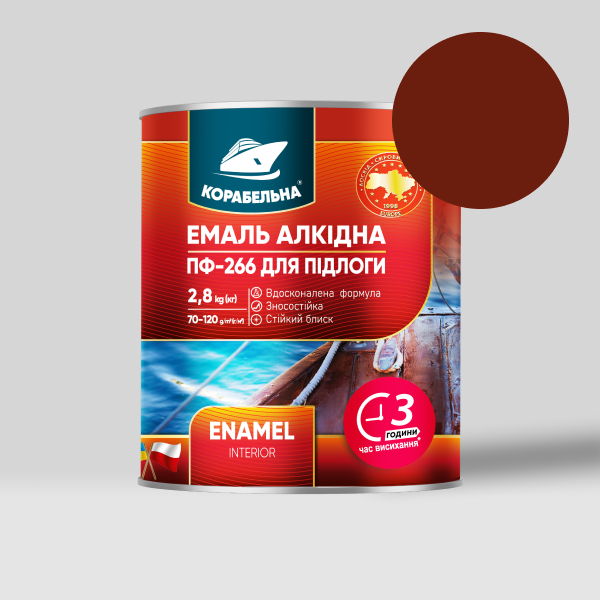 Емаль алкідна для підлоги ПФ-266 ТМ КОРАБЕЛЬНА