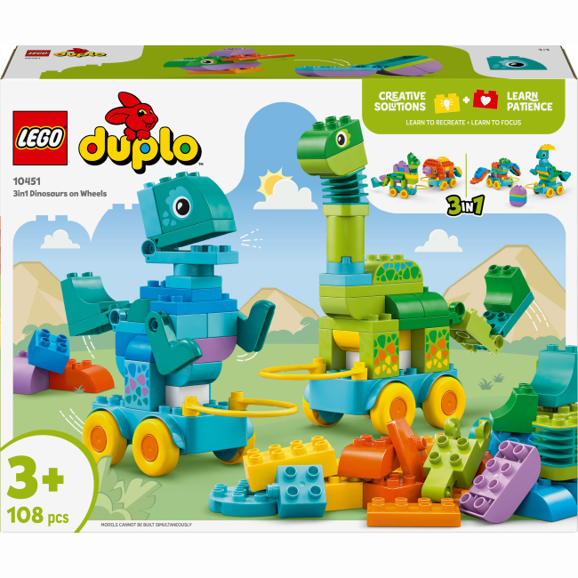Конструктор LEGO DUPLO Динозаври на колесах 3 в 1 (10451)