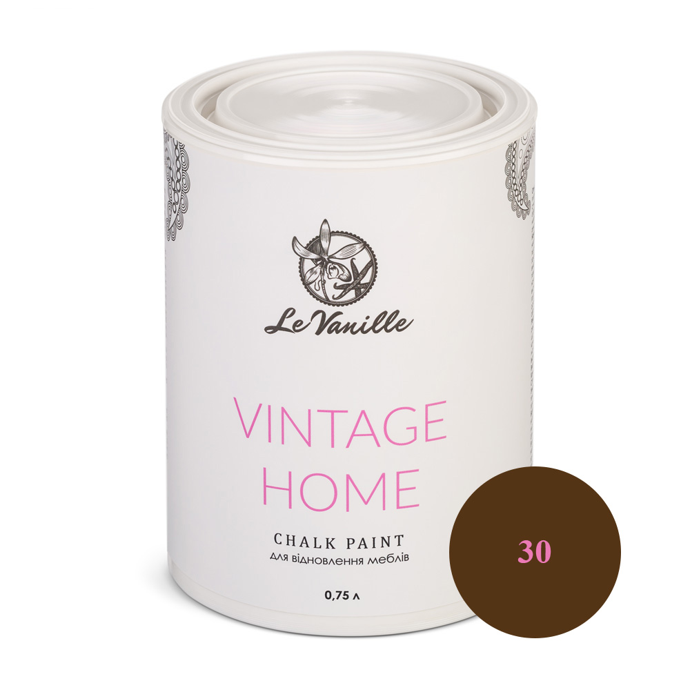 Крейдова фарба Le Vanille Vintage Home коричнева (колір 30) 0,75 л