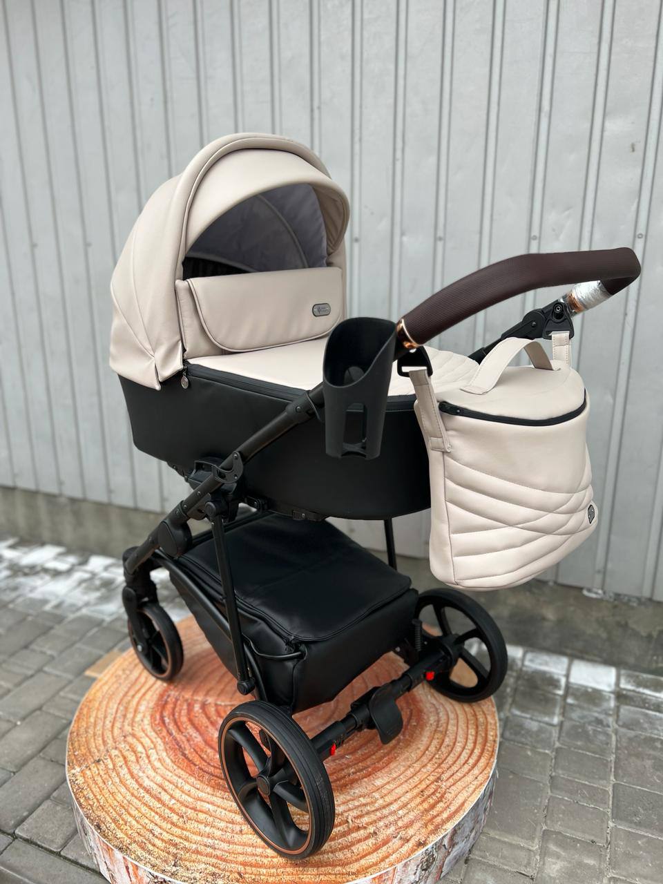 Коляска 2в1 Baby Pram Bailey Premium  Еко-шкіра Cashmere&Black✨