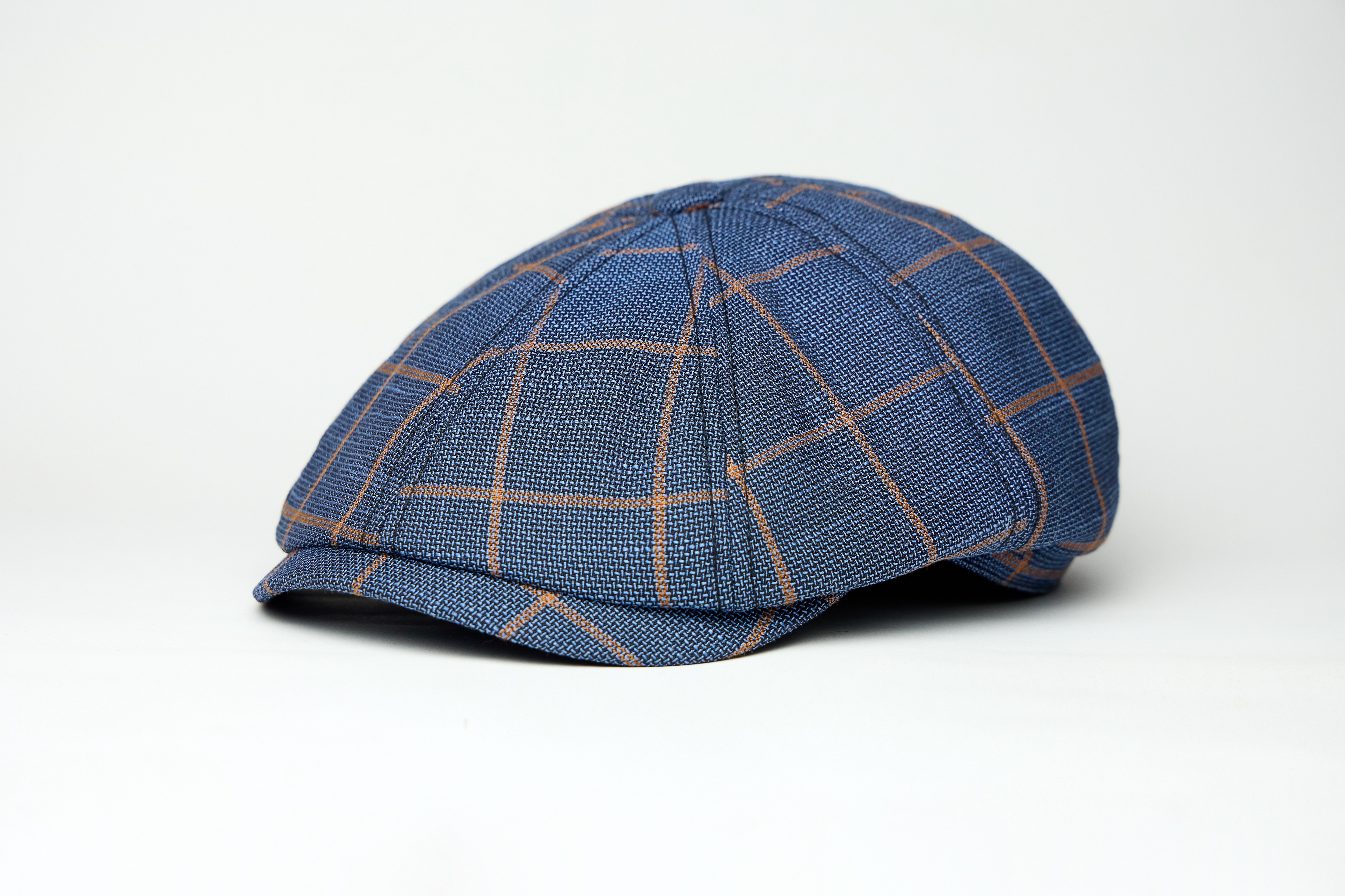 Кепка Восьмиклінка Хуліганка на Ножці (Синя з Помаранчевим)