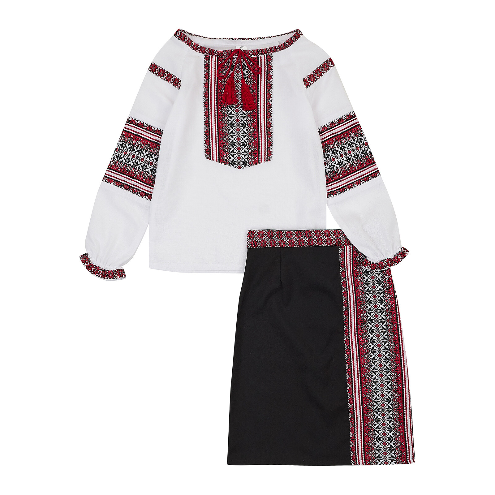 Костюм для дівчинки в українському стилі Червона вишивка