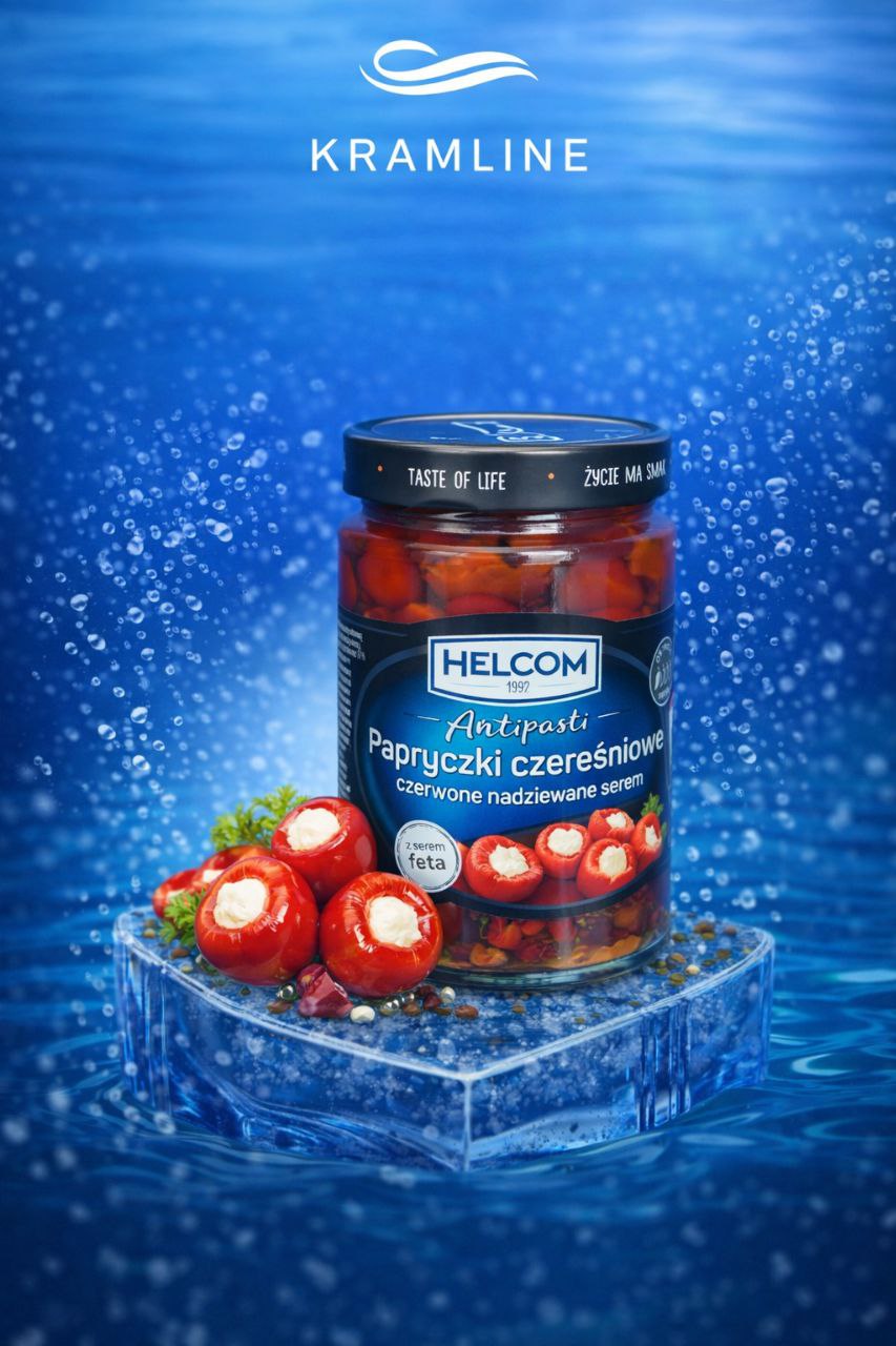 Консервований перець червоний фарширований сиром “Helcom”