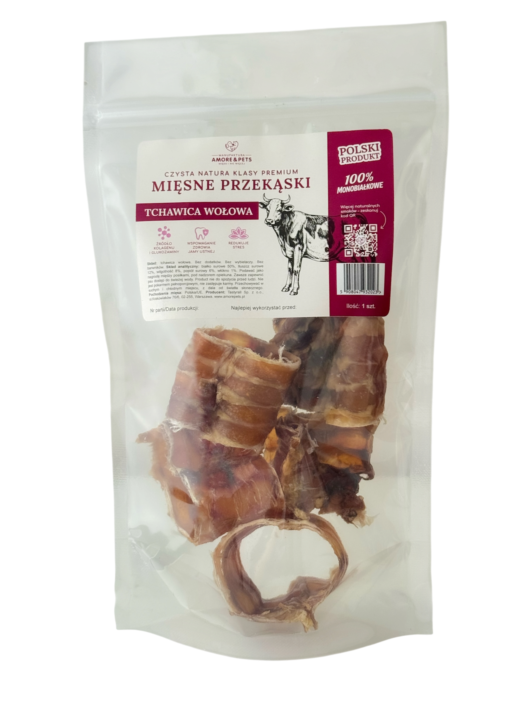 Krążki z tchawicy wołowej dla psa – 100g