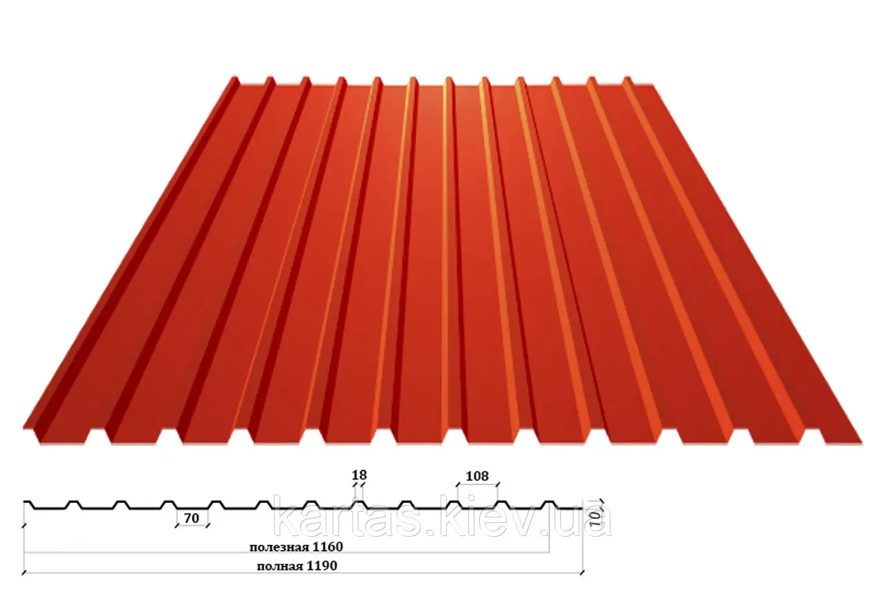 Профнастил покрівельний ПК-10