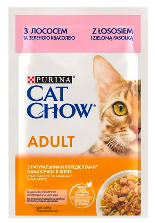 Кет Чау ADULT. З лососем та зеленою квасолею в желе. Конс/кот 85г