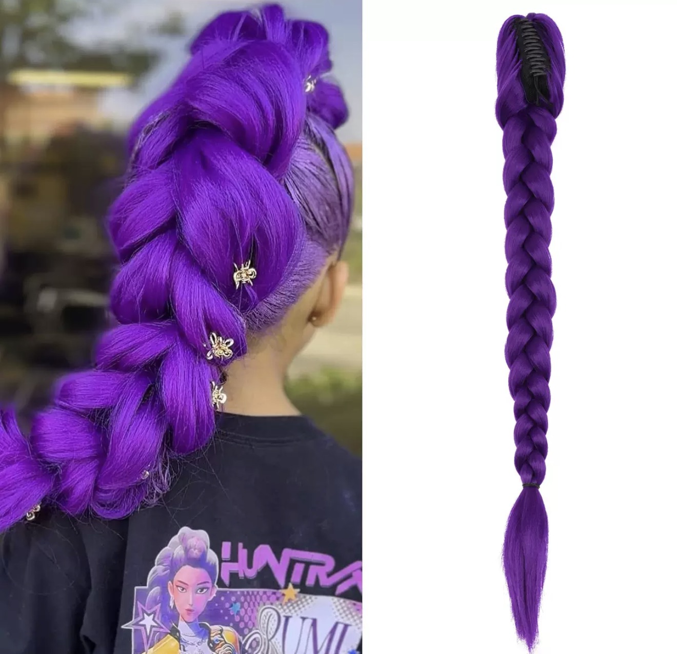 Канекалон коса Румі з Кейпоп мисливиці на демонів, Demon Hunters з зажимом