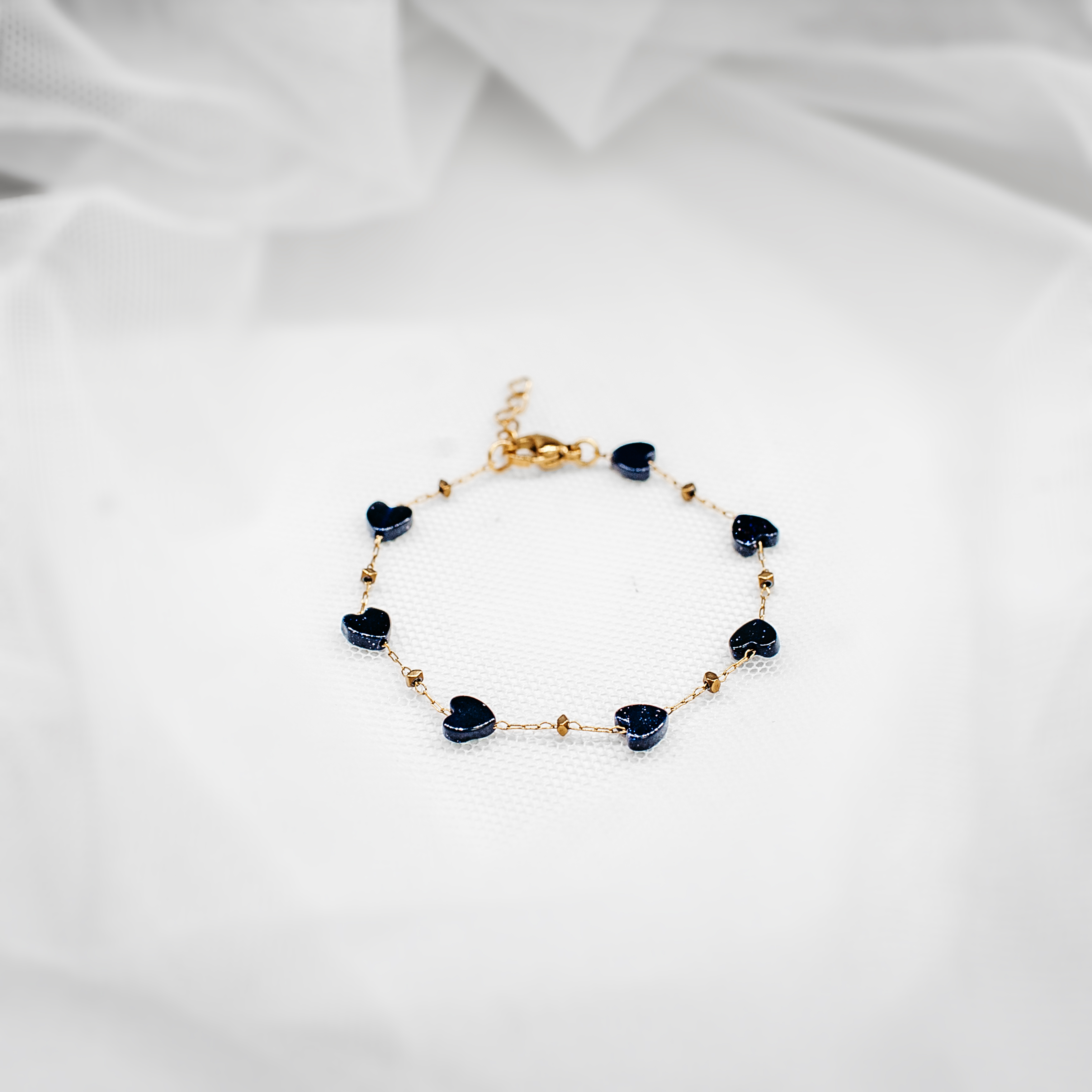 Blue Goldstone Heart Bracelet