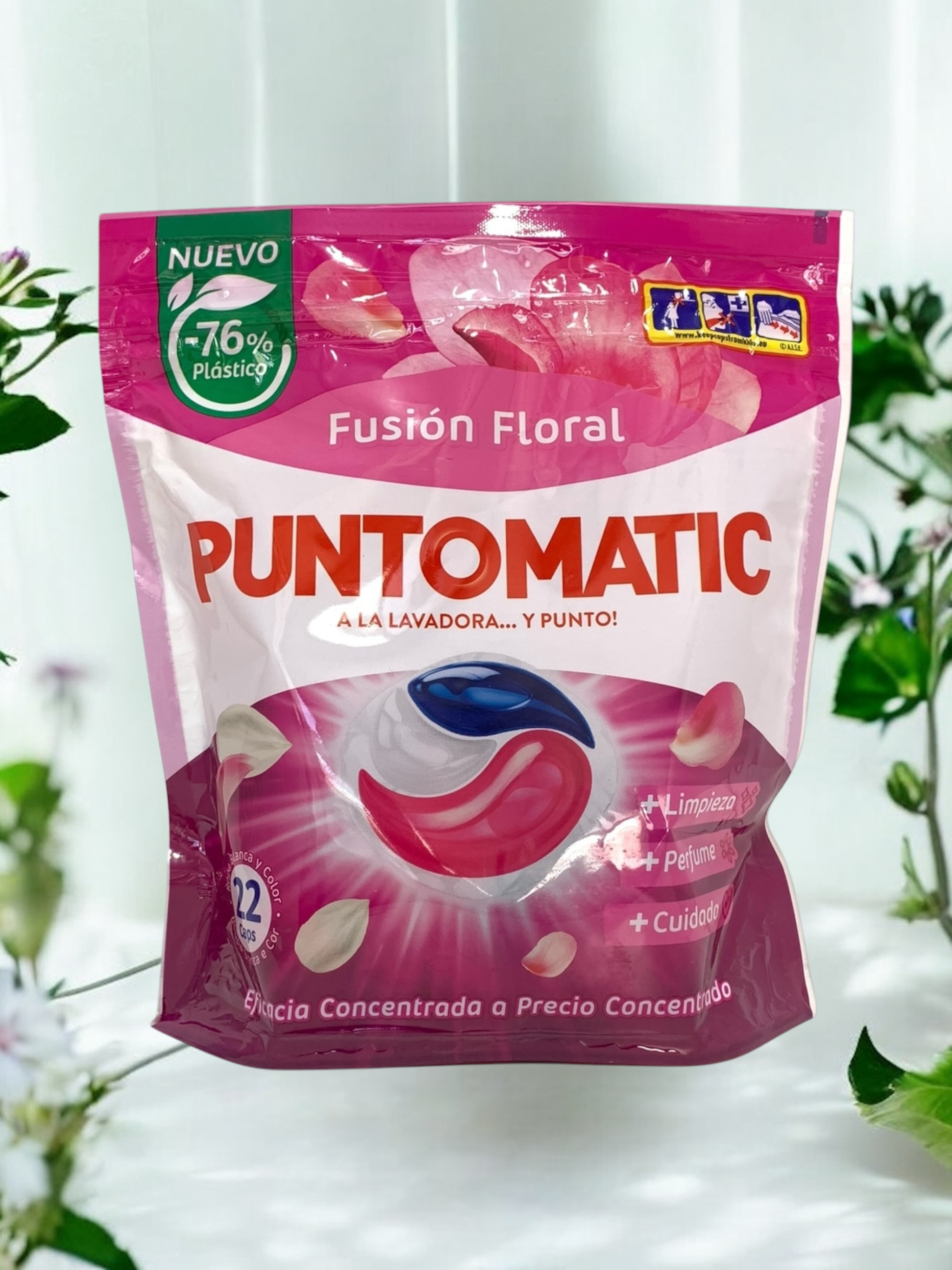 PUNTOMATIC Капсули для прання універсальні парфумовані трьохкамерні круглі "Квіткова Суміш"