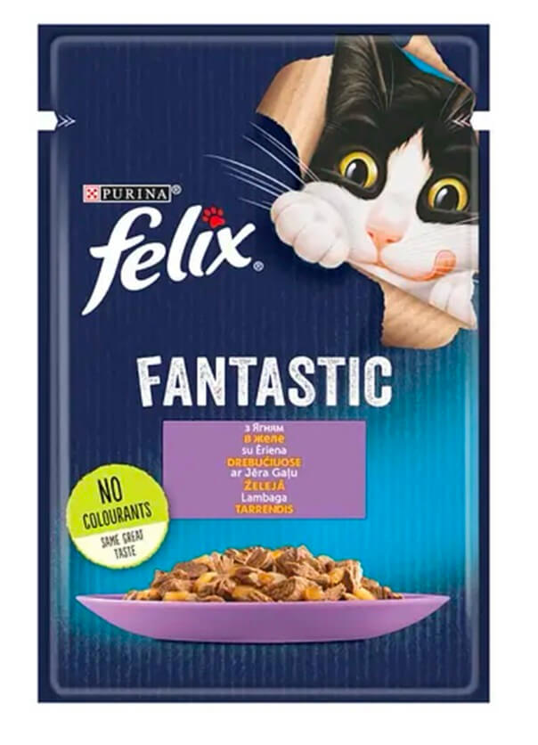 Фелікс Фантастік З ягням. Шматочки у желе. Конс/кот 85г