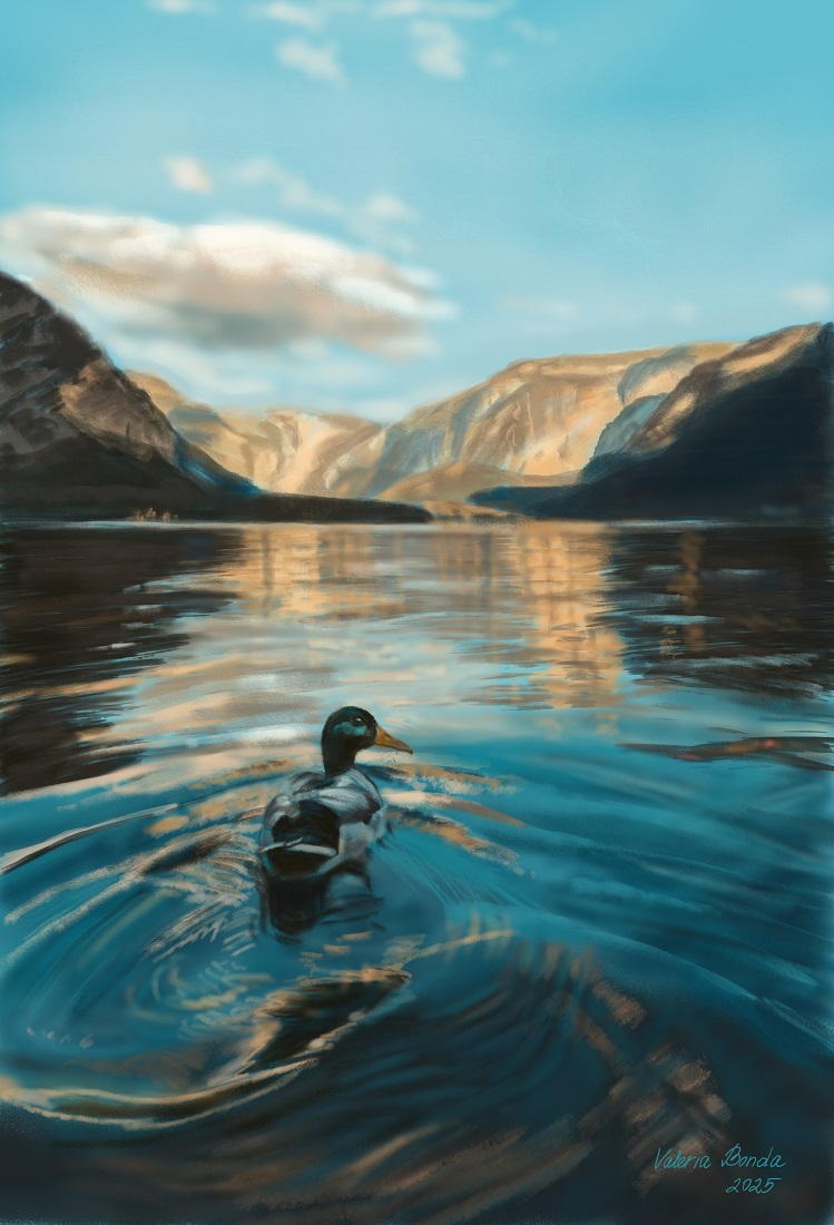 Peace in Your Life. Original digital print by Valeria Bonda, printed on metal